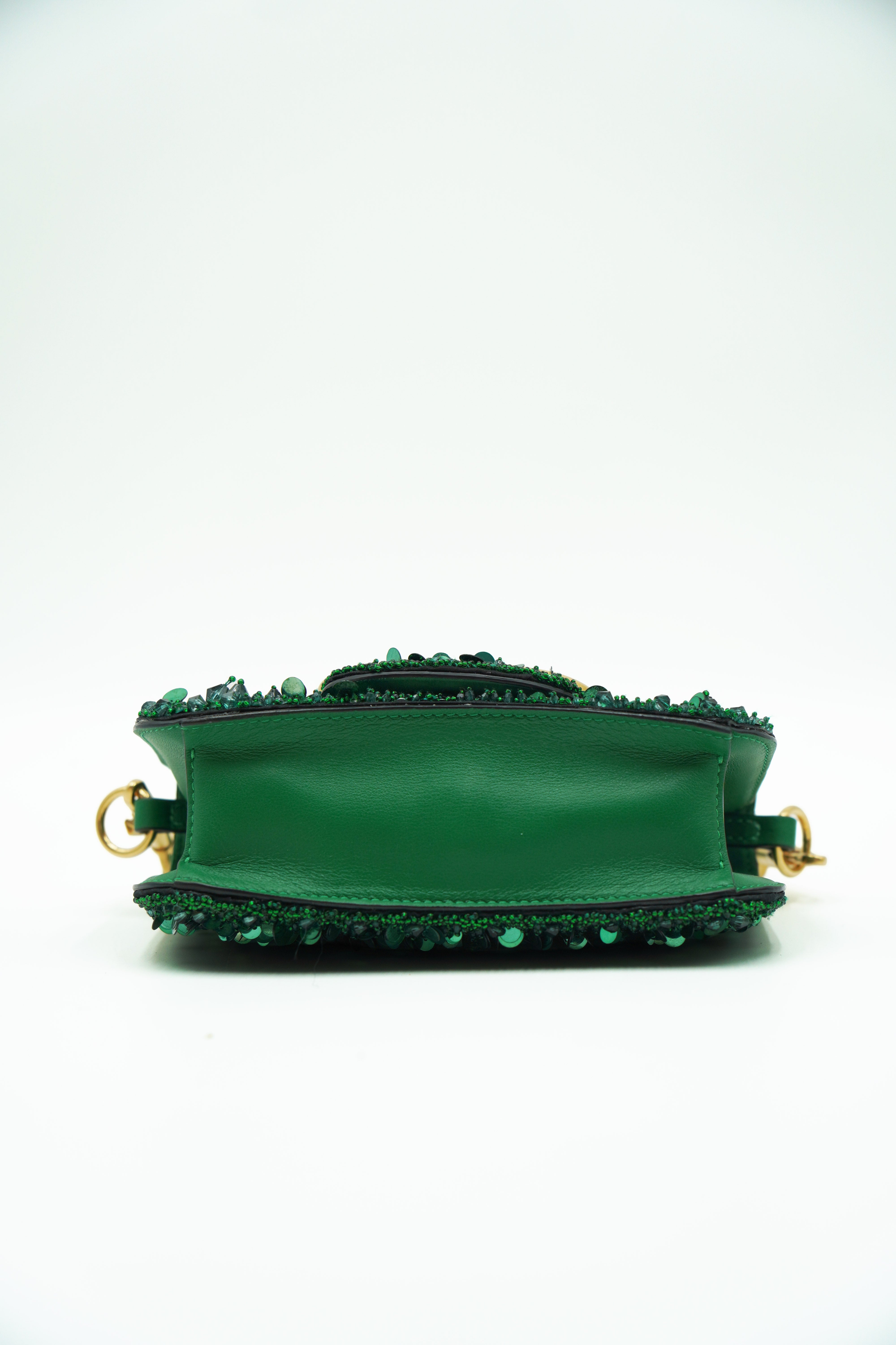 Valentino Garavani Locò Bag With Green Sequins - Authentic Used