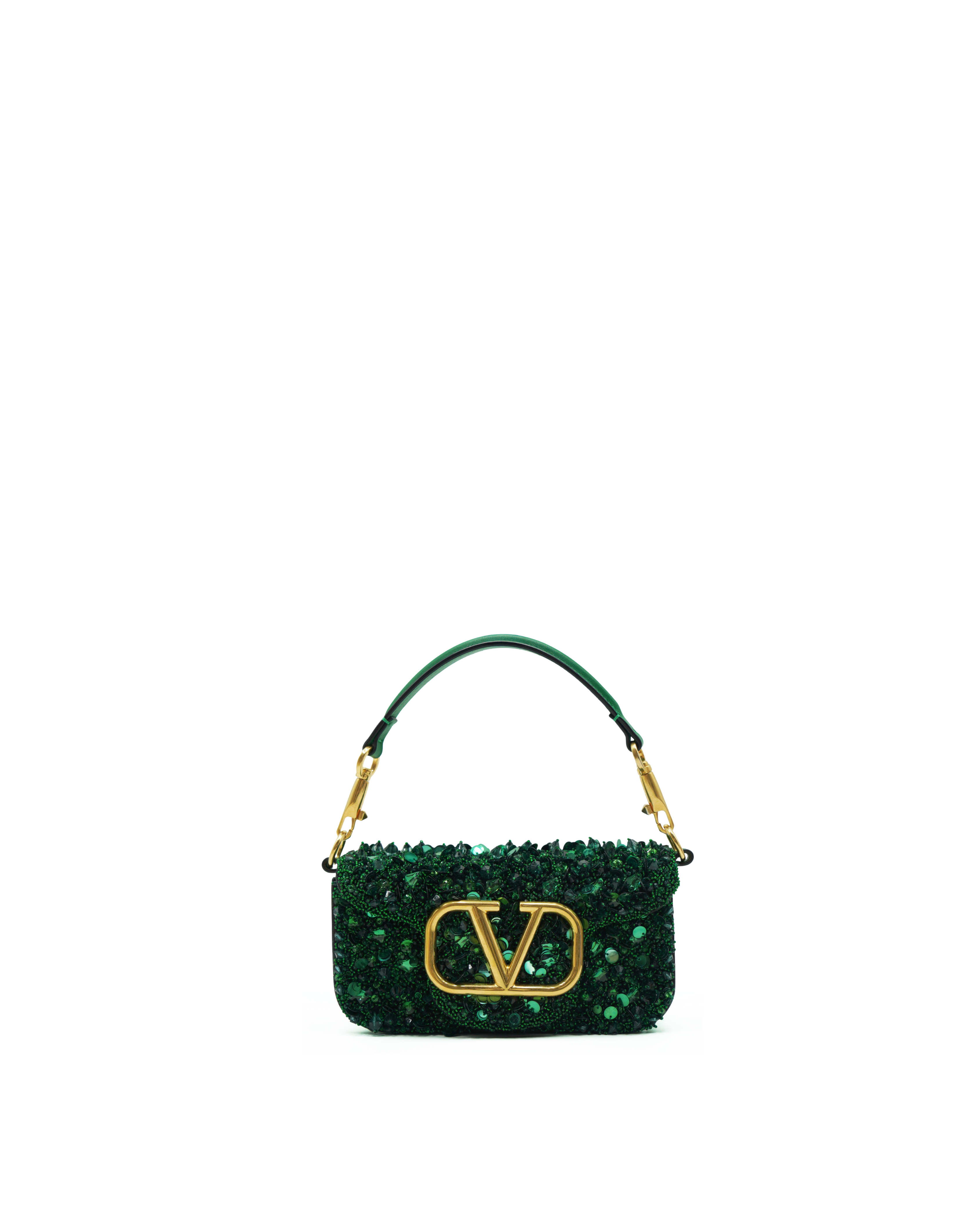 Valentino Garavani Borsa Locò Con Paillettes Verde usata autentica - Aurea Luxury Lab