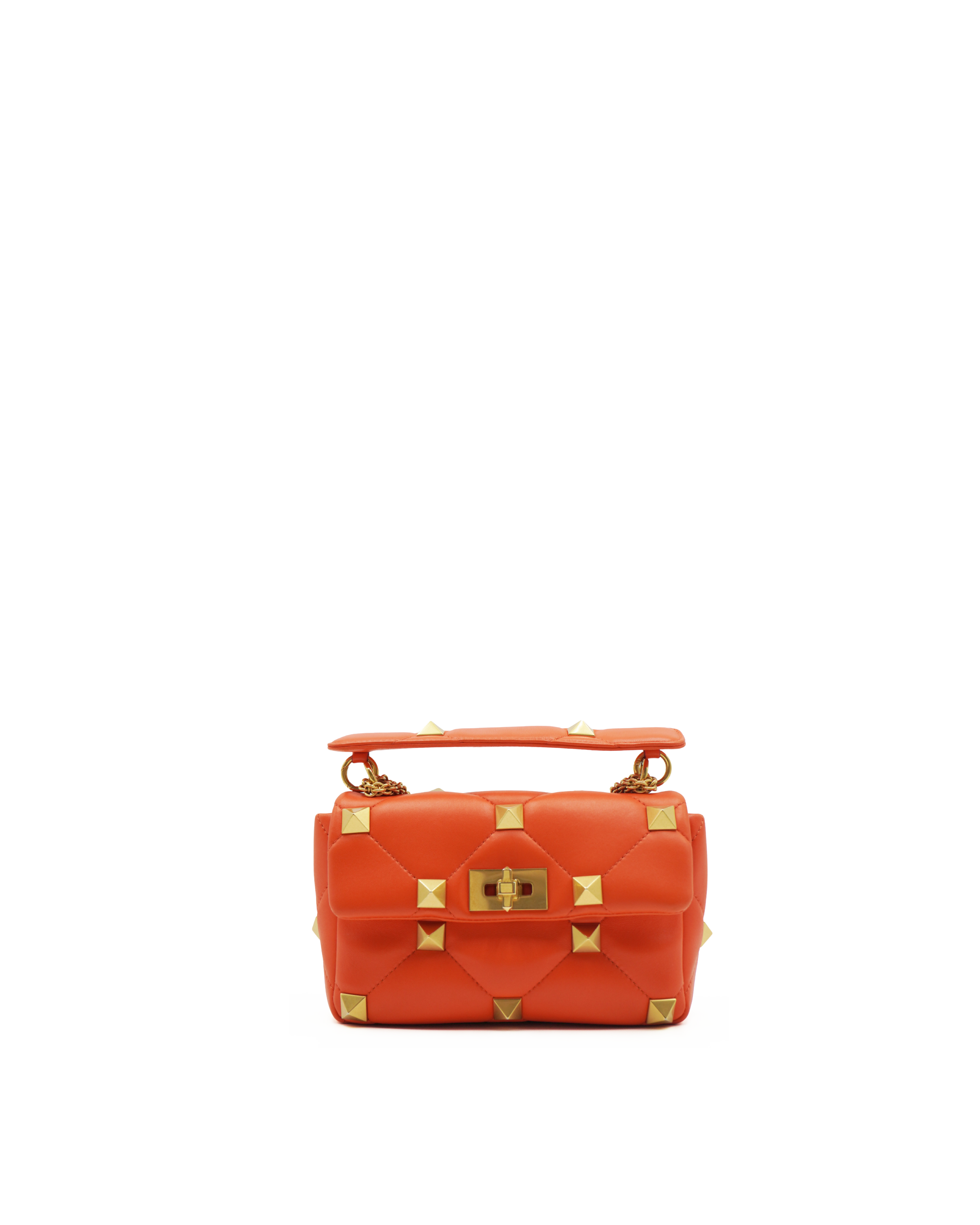 Valentino Garavani Borsa Roman Stud Pelle Arancione Con Borchie usata autentica - Aurea Luxury Lab