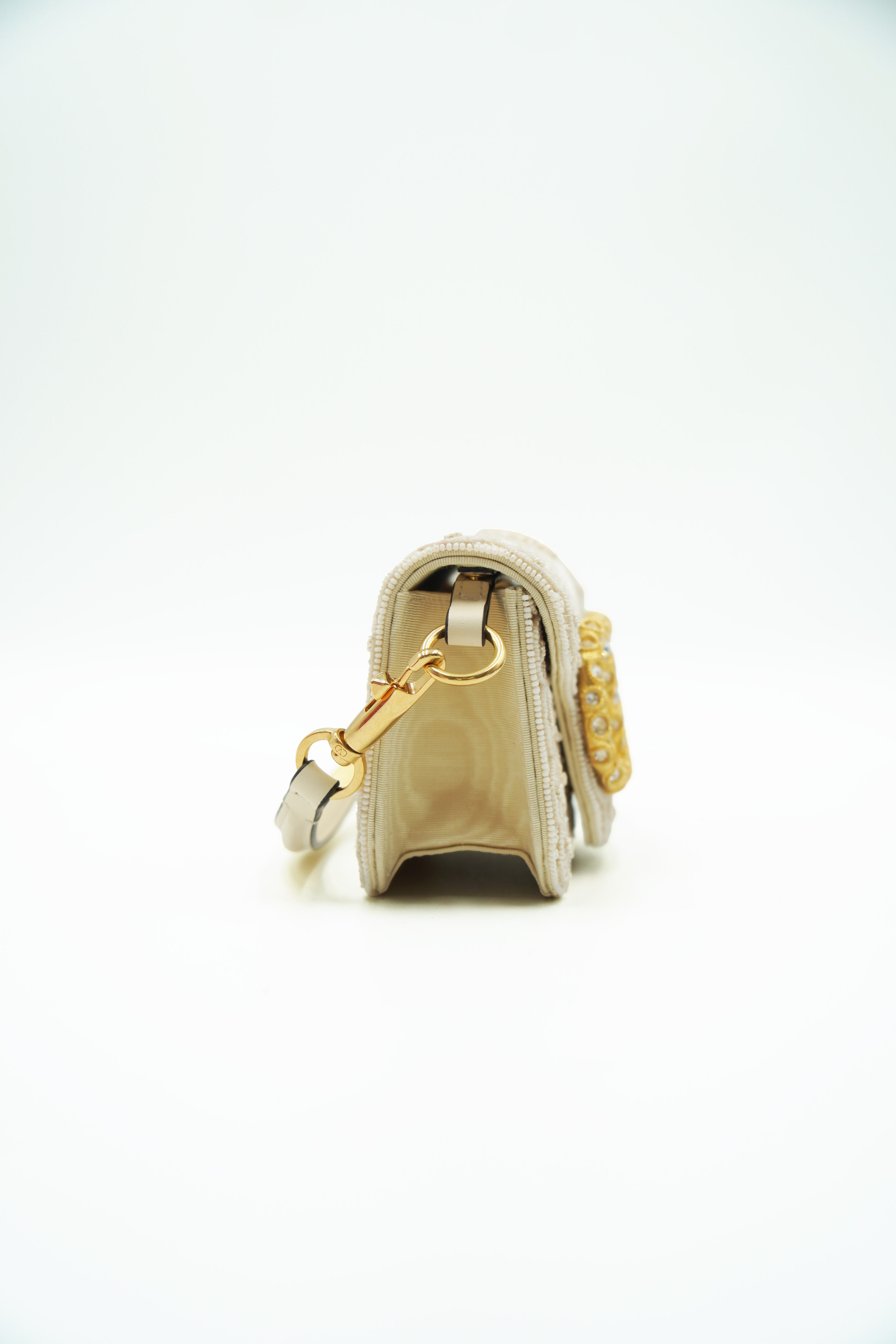 Valentino Garavani Borsa a Spalla Locò In Pizzo Strass e Logo Gioiello usata autentica - Aurea Luxury Lab