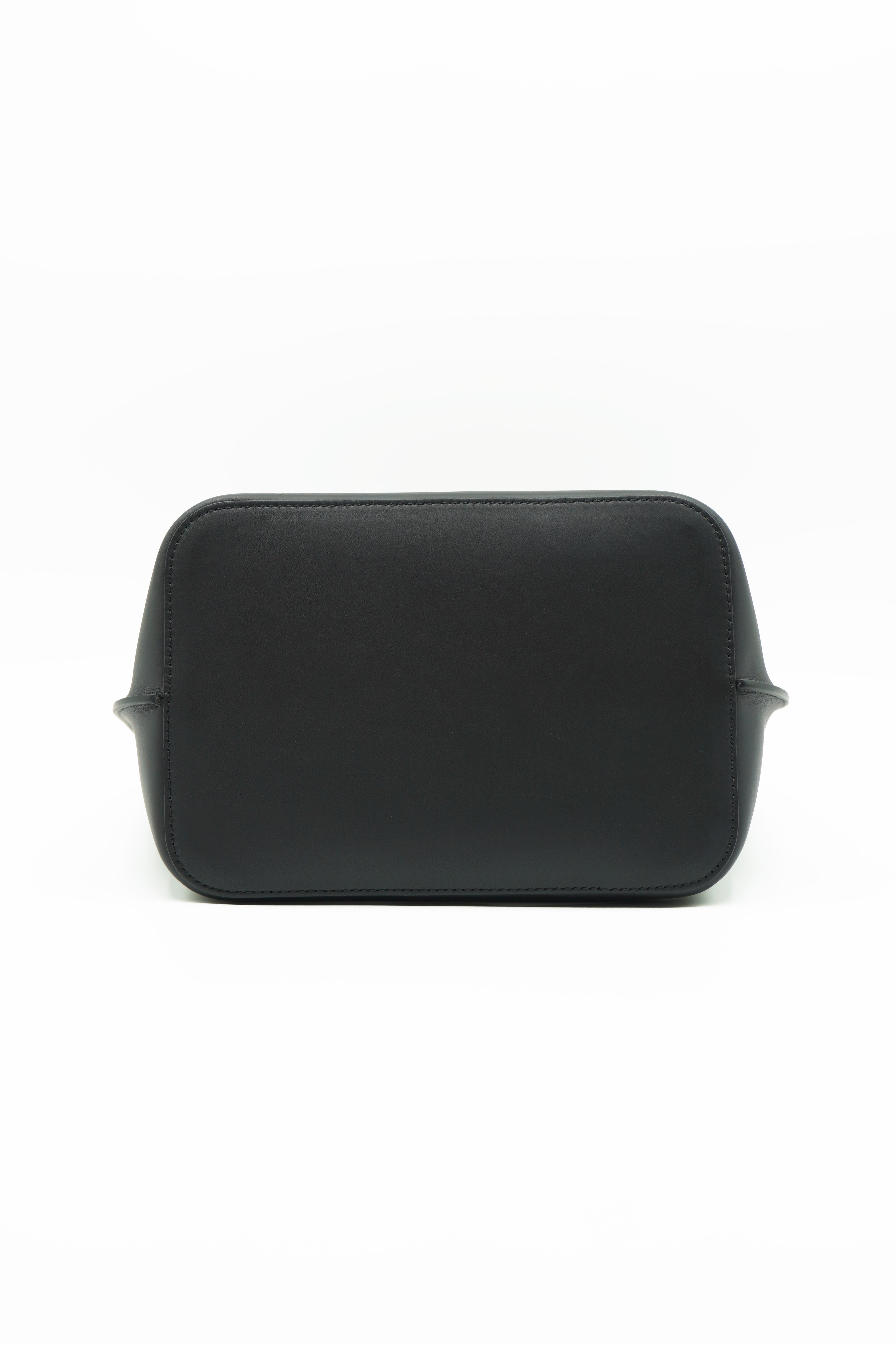 Versace Virtus Large Black Leather Shopper Bucket Bag