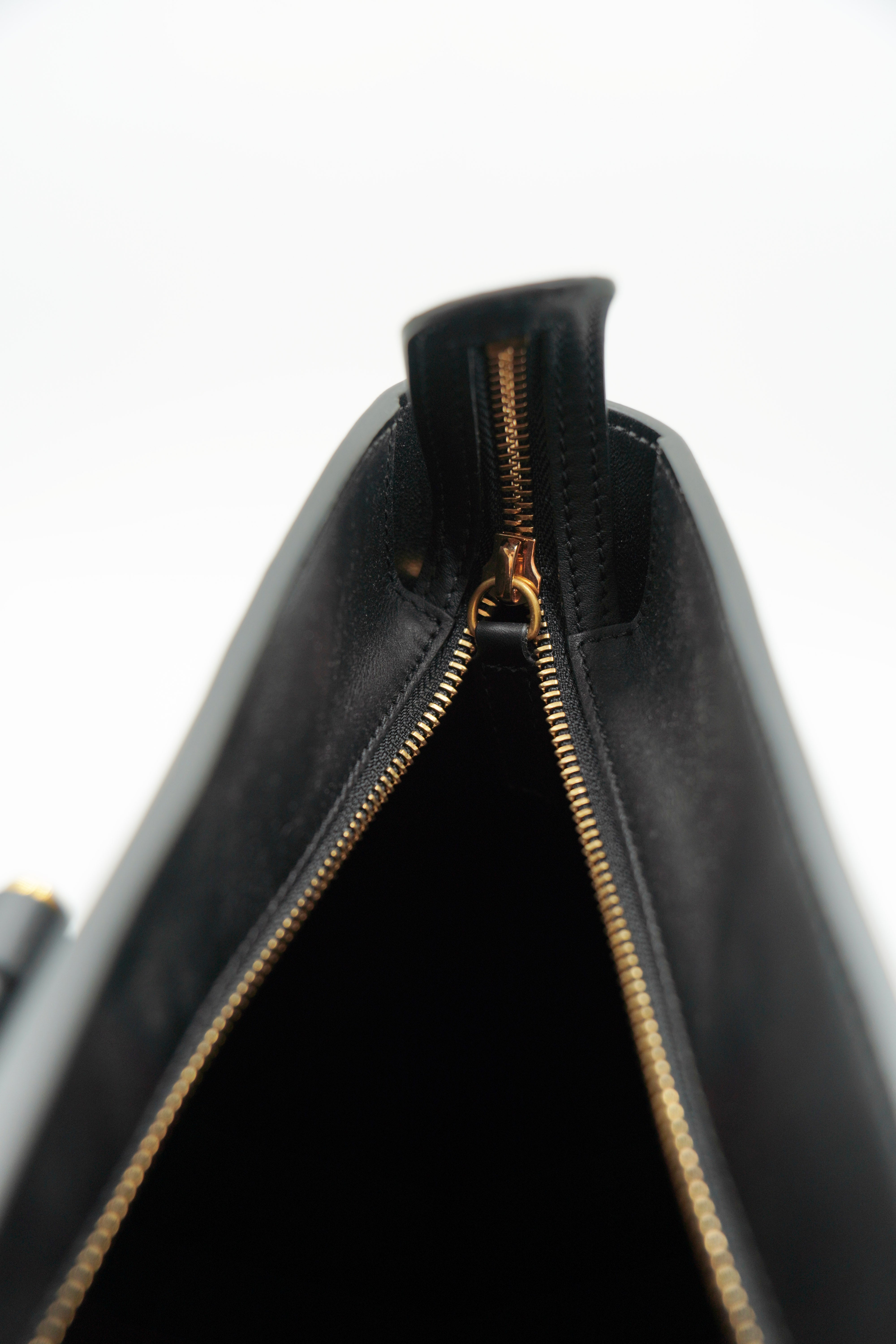 Versace Virtus Large Black Leather Shopper Bucket Bag