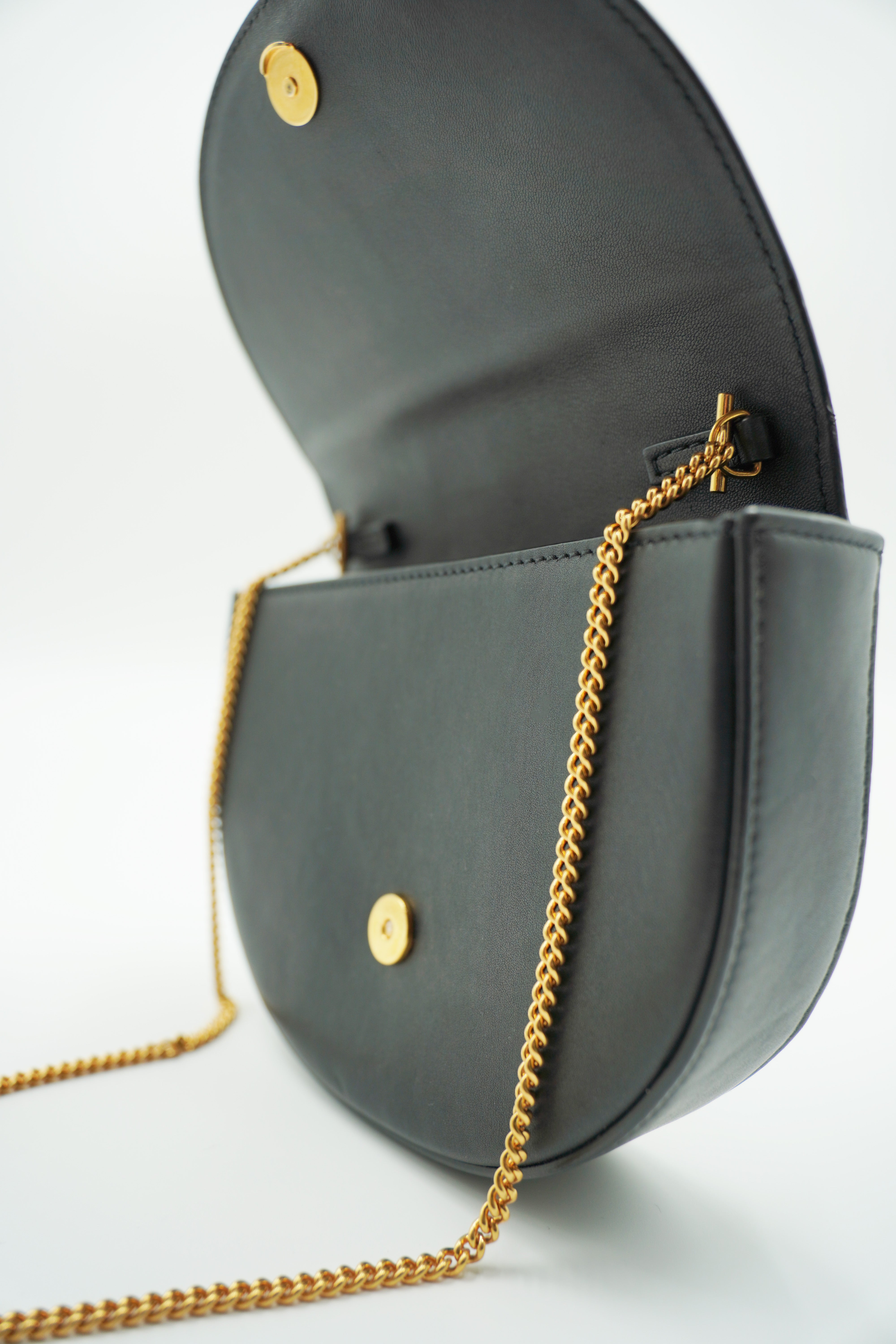Versace Venus Shoulder Bag in Black Leather