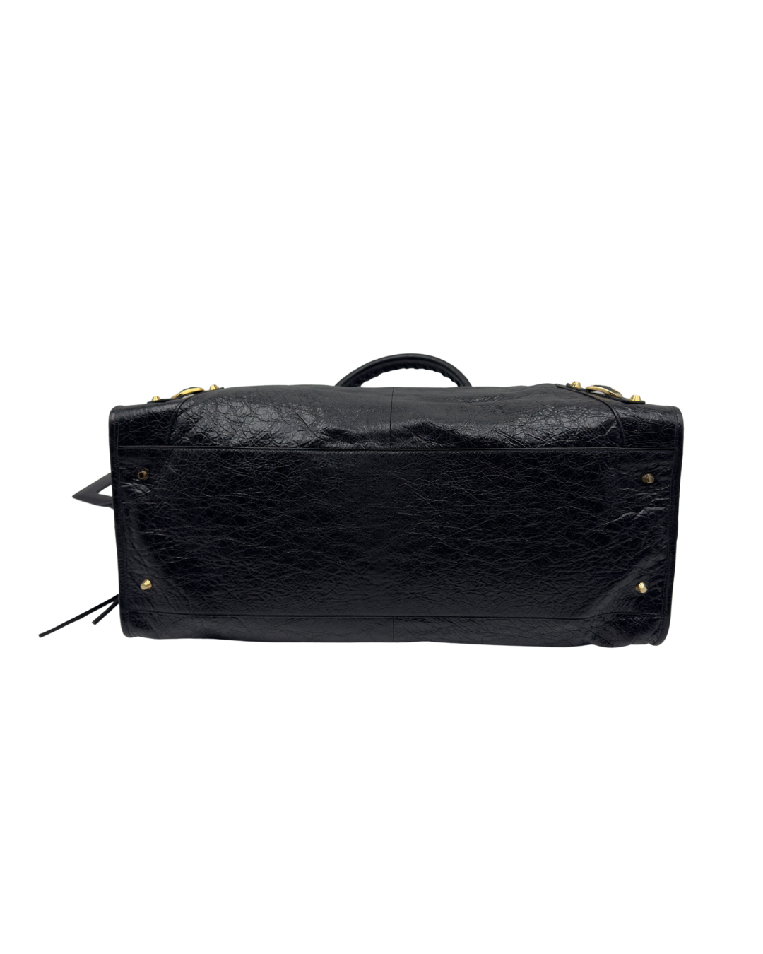 Balenciaga City da viaggio nera, pelle verniciata unisex