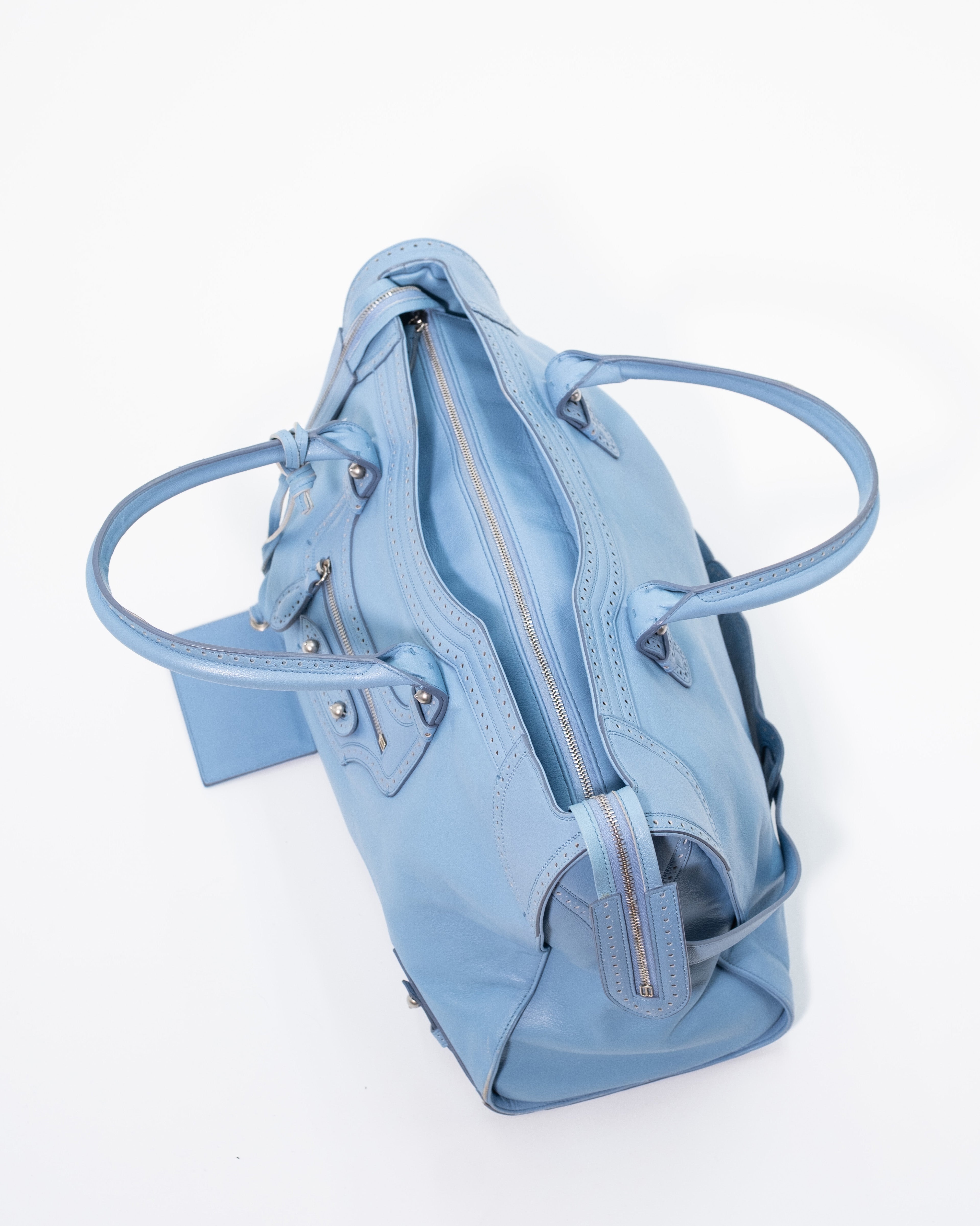 Balenciaga Borsa City Media Nappa Celeste — Pre-owned Autentica
