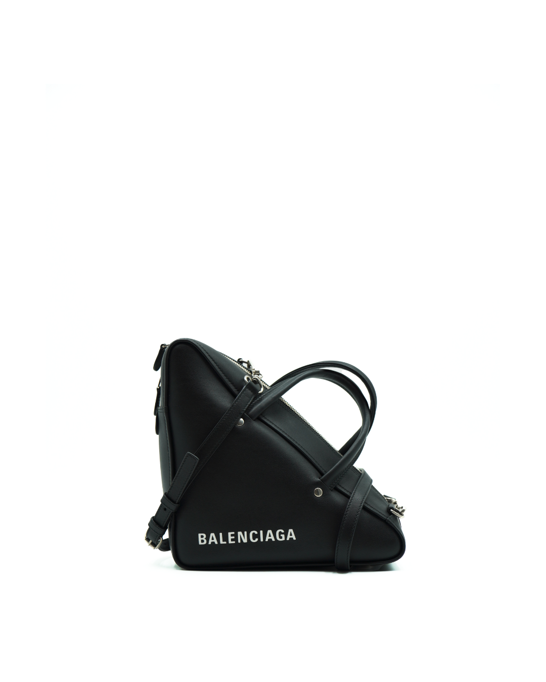 Balenciaga Triangle Duffle Bag Black Leather