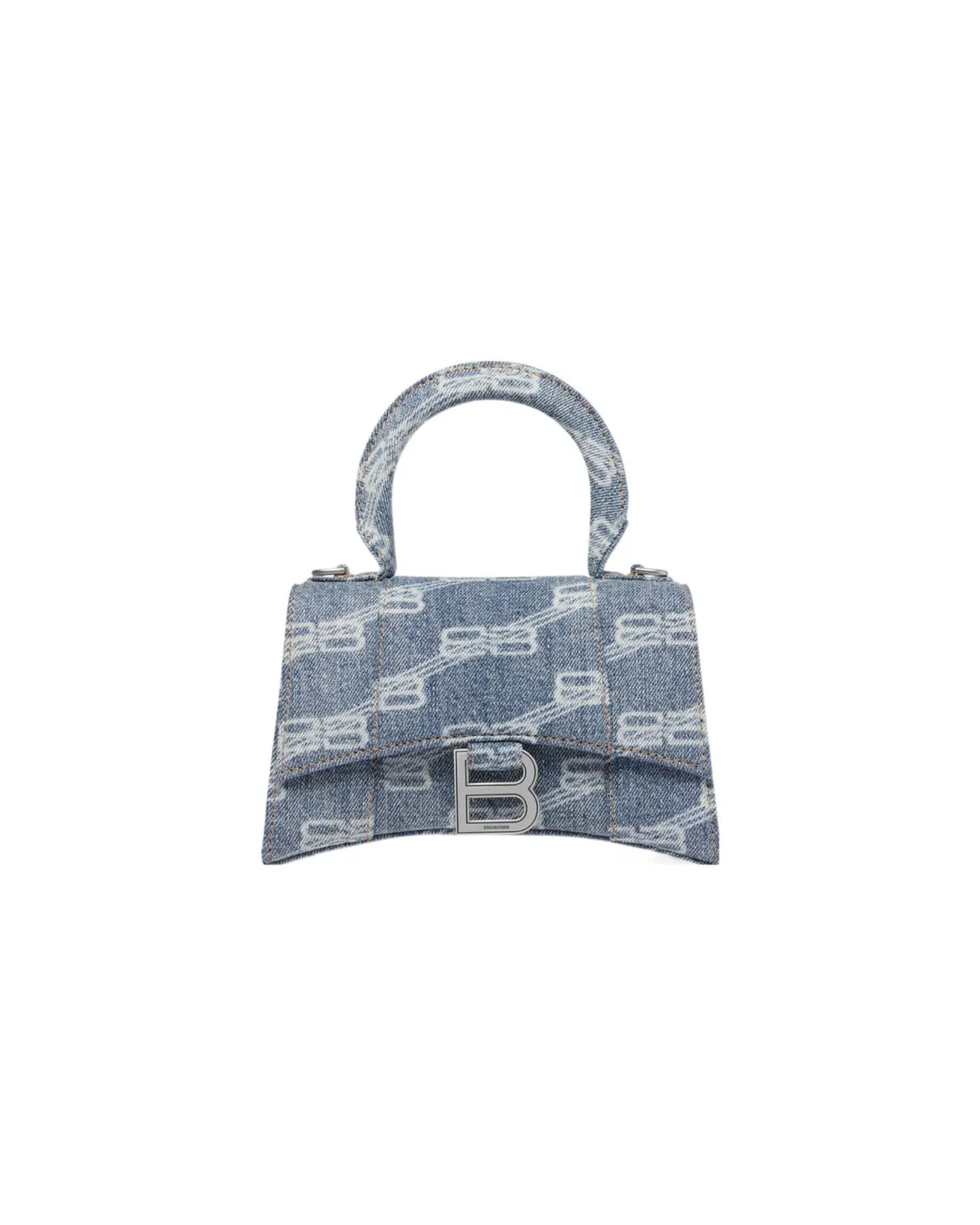 Balenciaga Borsa Hourglass Small  in Denim / Jeans Stampato - Aurea Luxury Lab