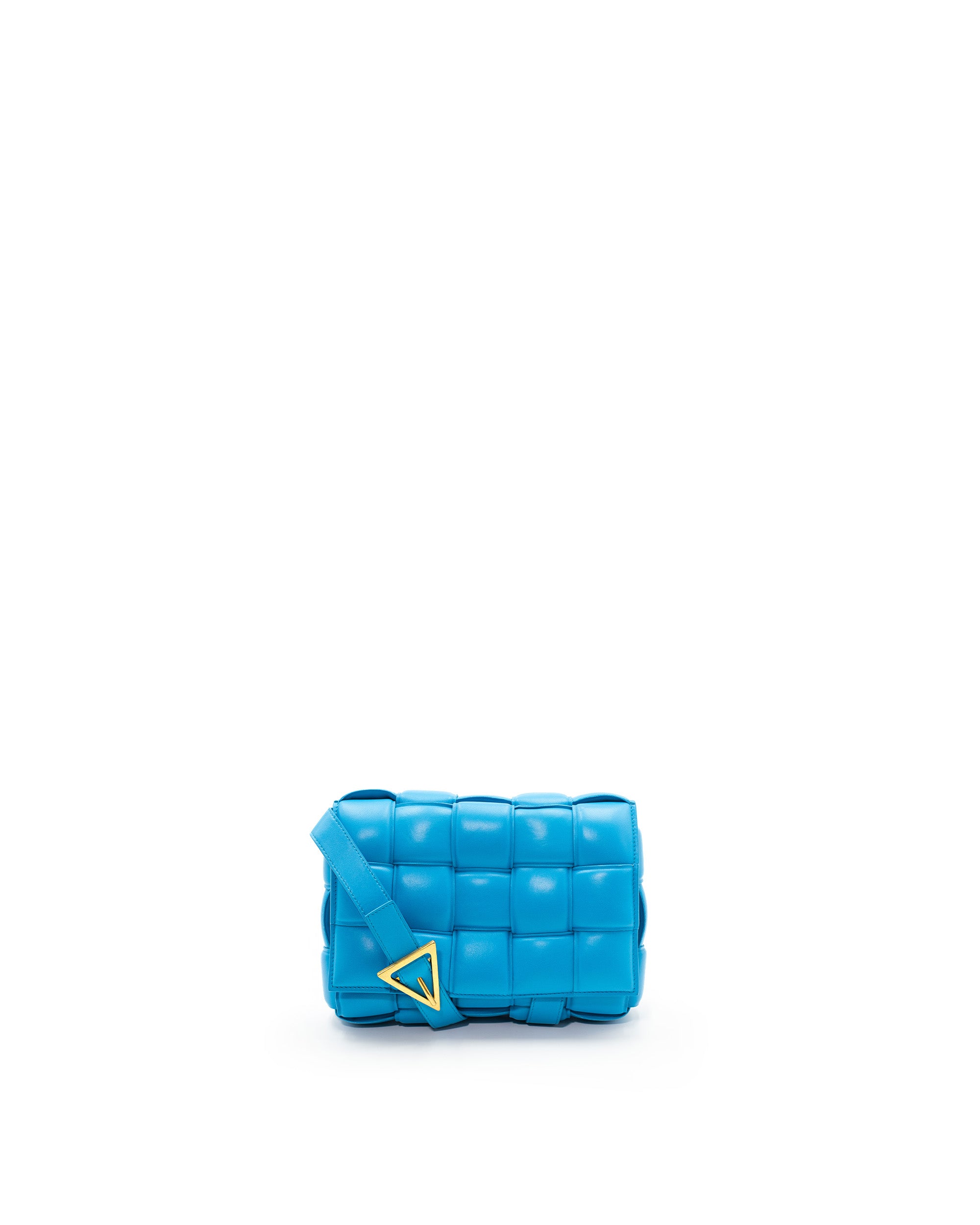 Bottega Veneta Borsa Padded Cassette Pelle Nappa Celeste — Pre-owned Autentica