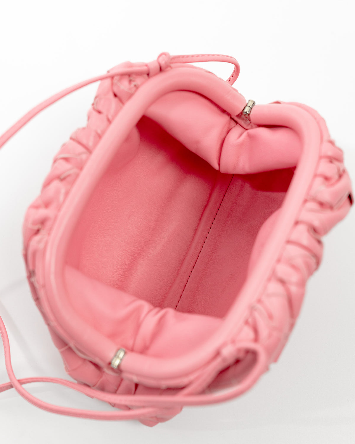 Bottega Veneta Borsa Mini Pouch Pelle Intrecciato Rosa second hand luxury - Aurea Luxury Lab