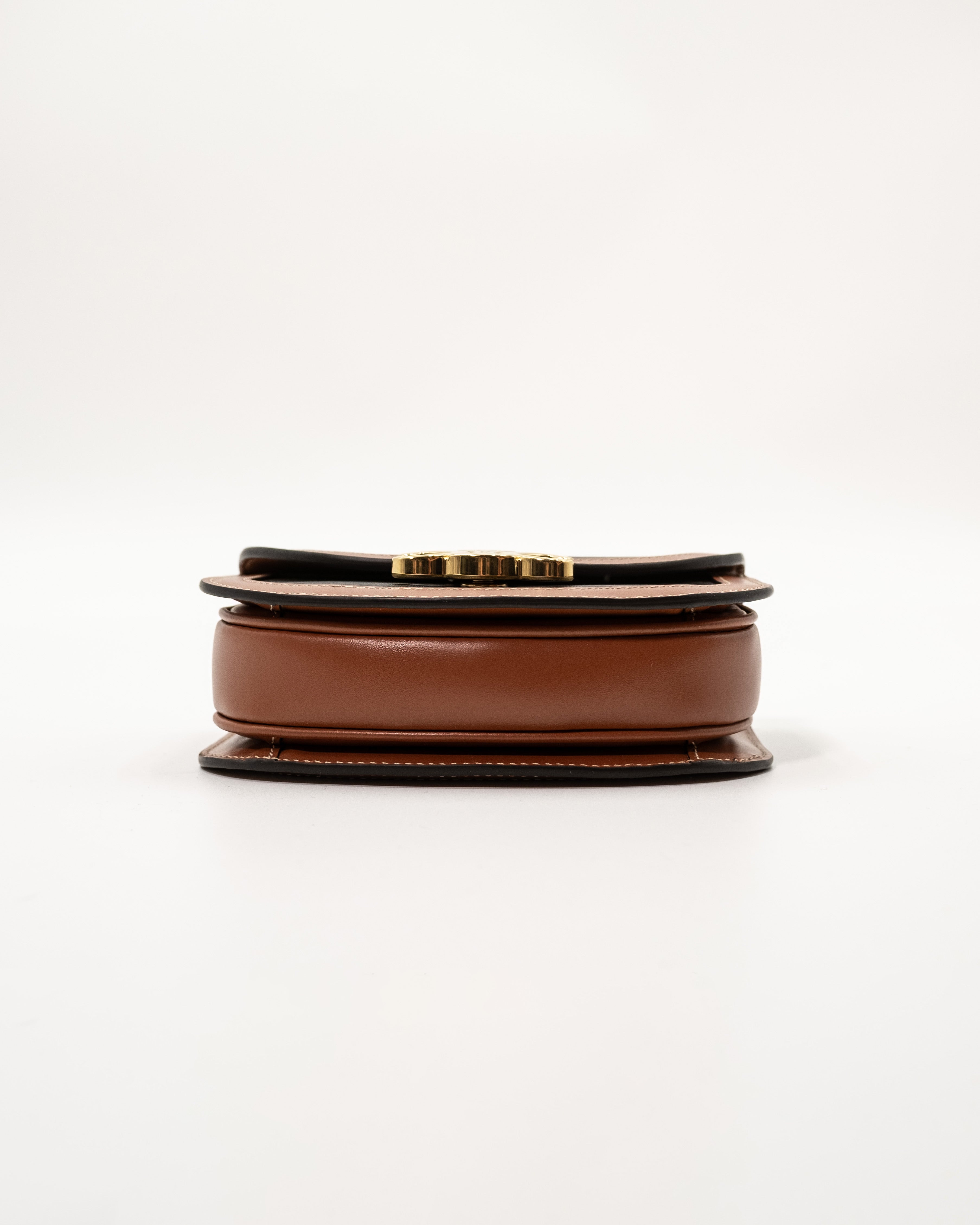 Celine Borsa Besace Clea Mini Tela Triomphe Marrone preloved luxury certificata - Aurea Luxury Lab