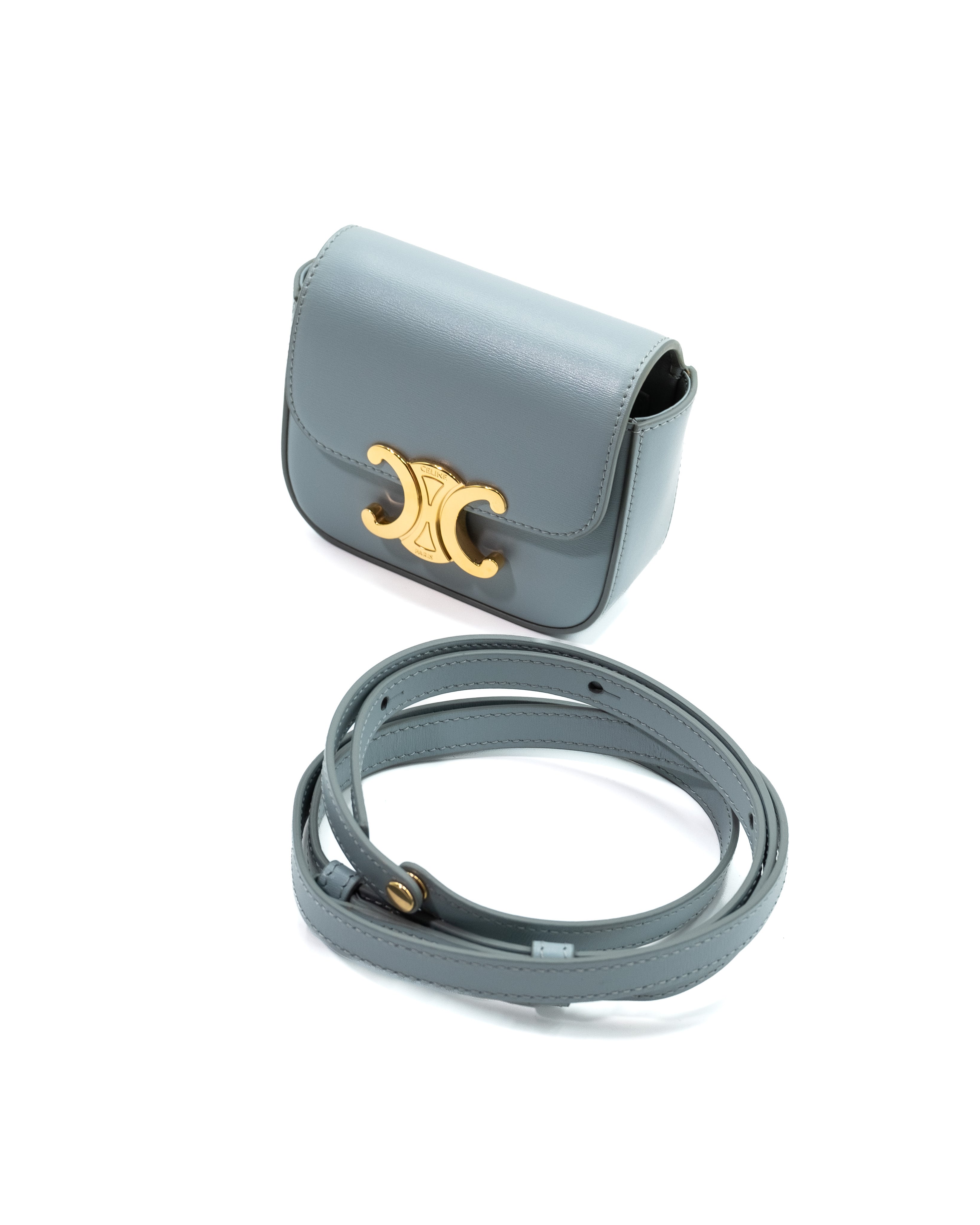 Celine Borsa Claude Mini Pelle di Vitello Celeste pre-owned certificata - Aurea Luxury Lab