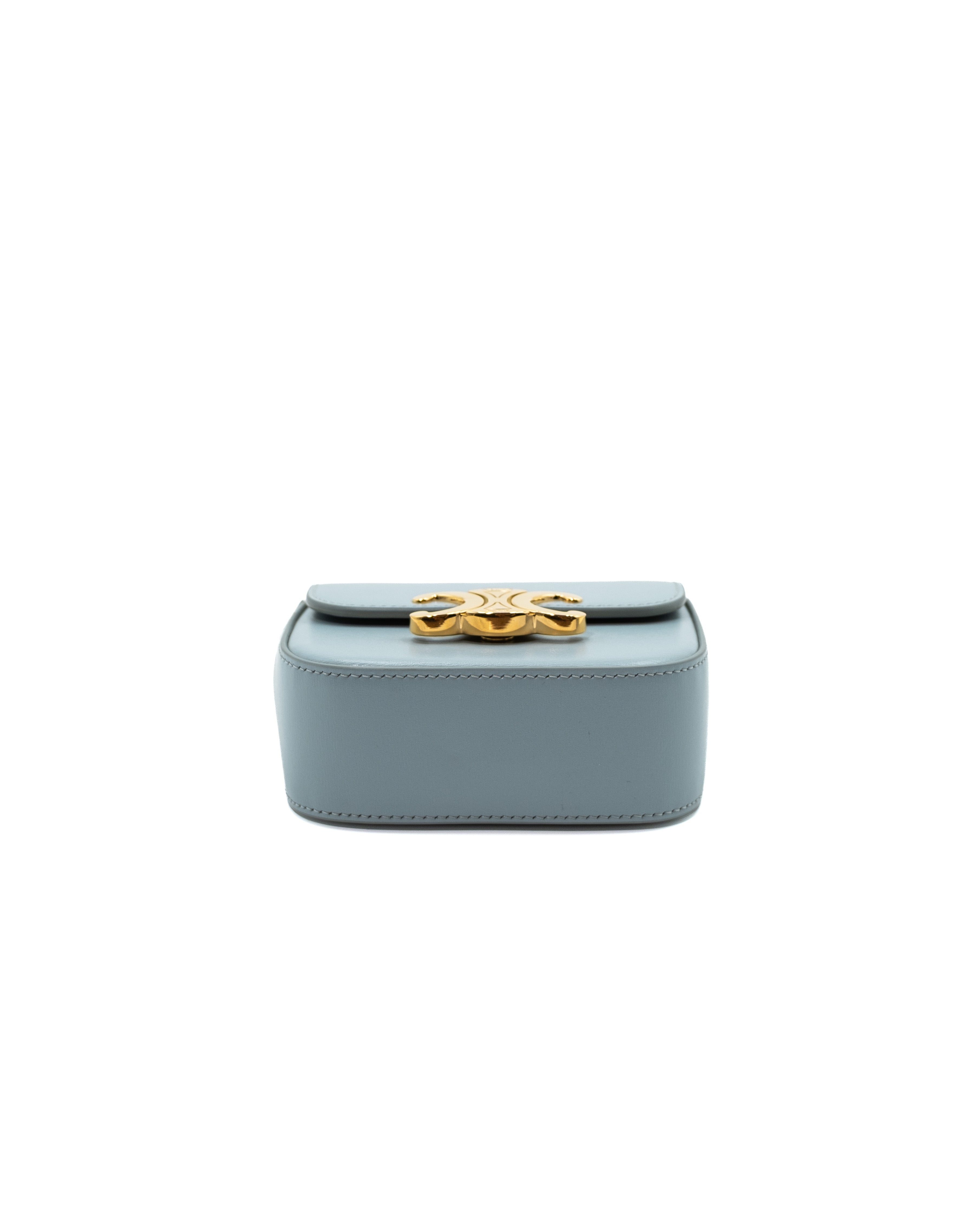 Celine Borsa Claude Mini Pelle di Vitello Celeste second hand luxury - Aurea Luxury Lab
