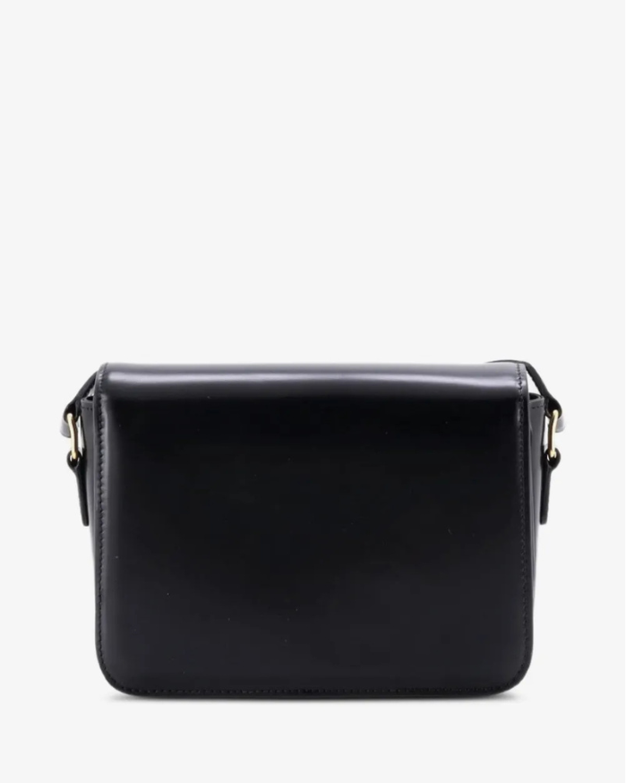 Celine Borsa Triomphe Classique Pelle di Vitello Lucida Nera luxury resale autentica - Aurea Luxury Lab