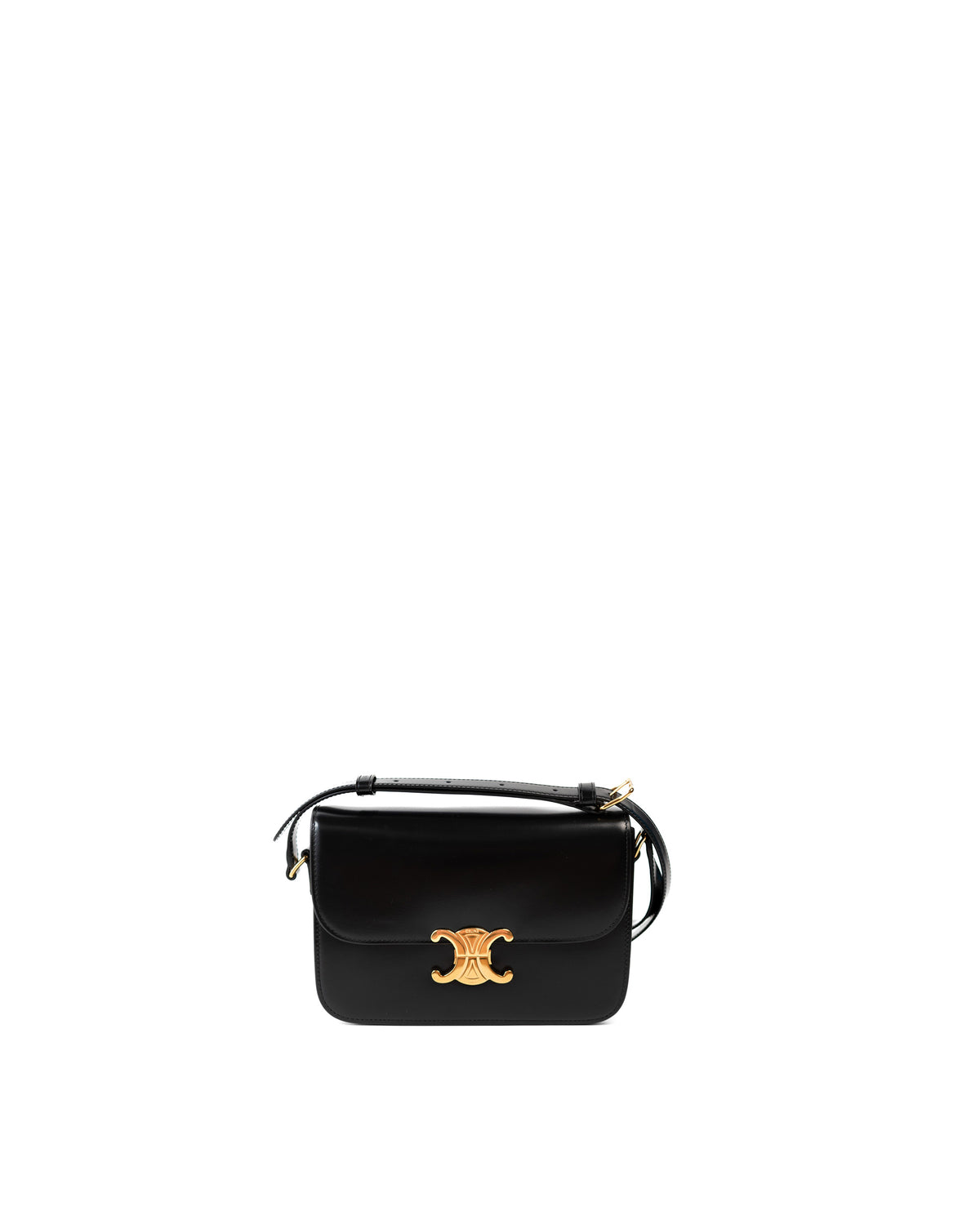 Celine Borsa Triomphe Classique Pelle di Vitello Lucida Nera — Pre-owned Autentica