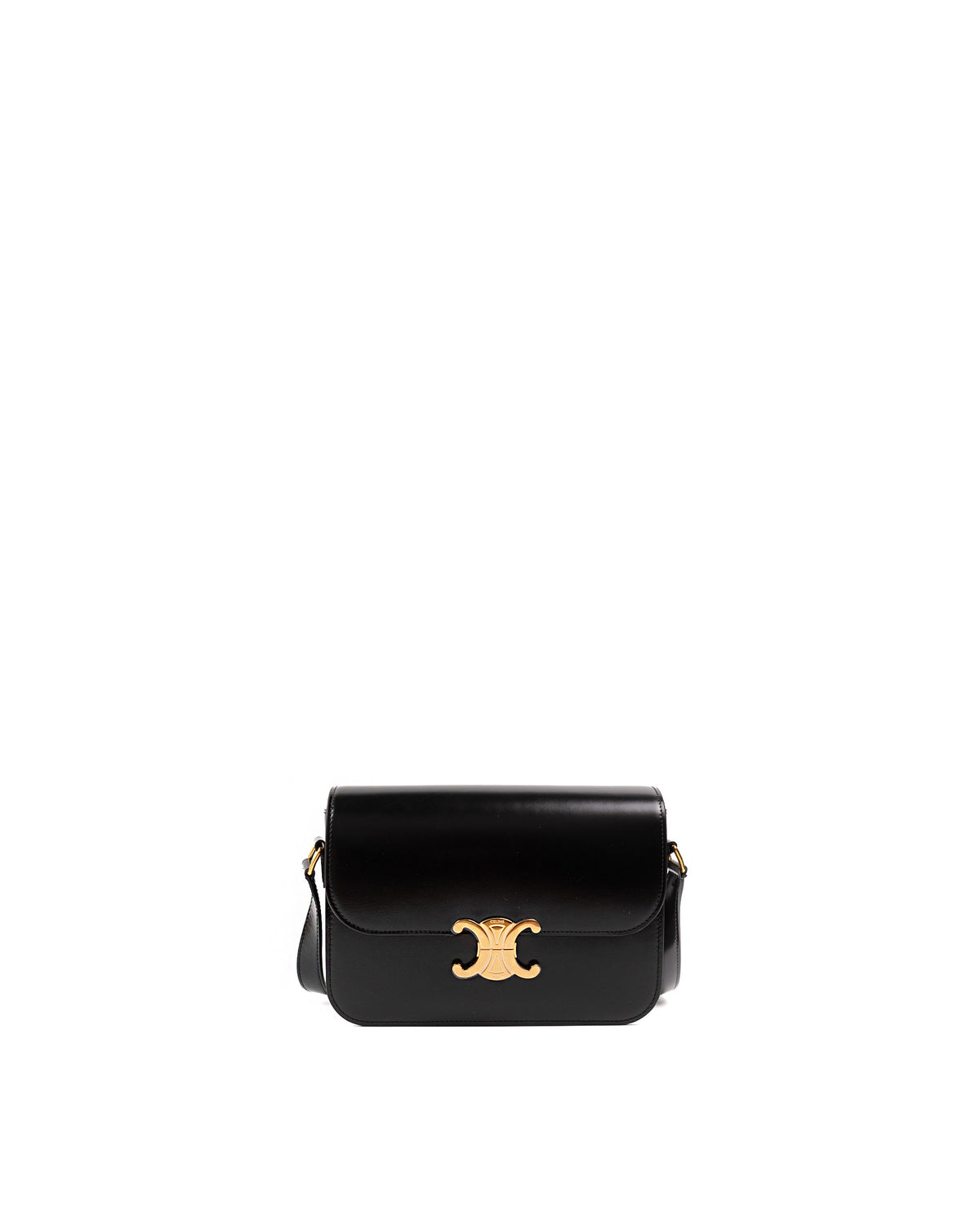 Celine Borsa Triomphe Classique Pelle di Vitello Lucida Nera usata autentica - Aurea Luxury Lab