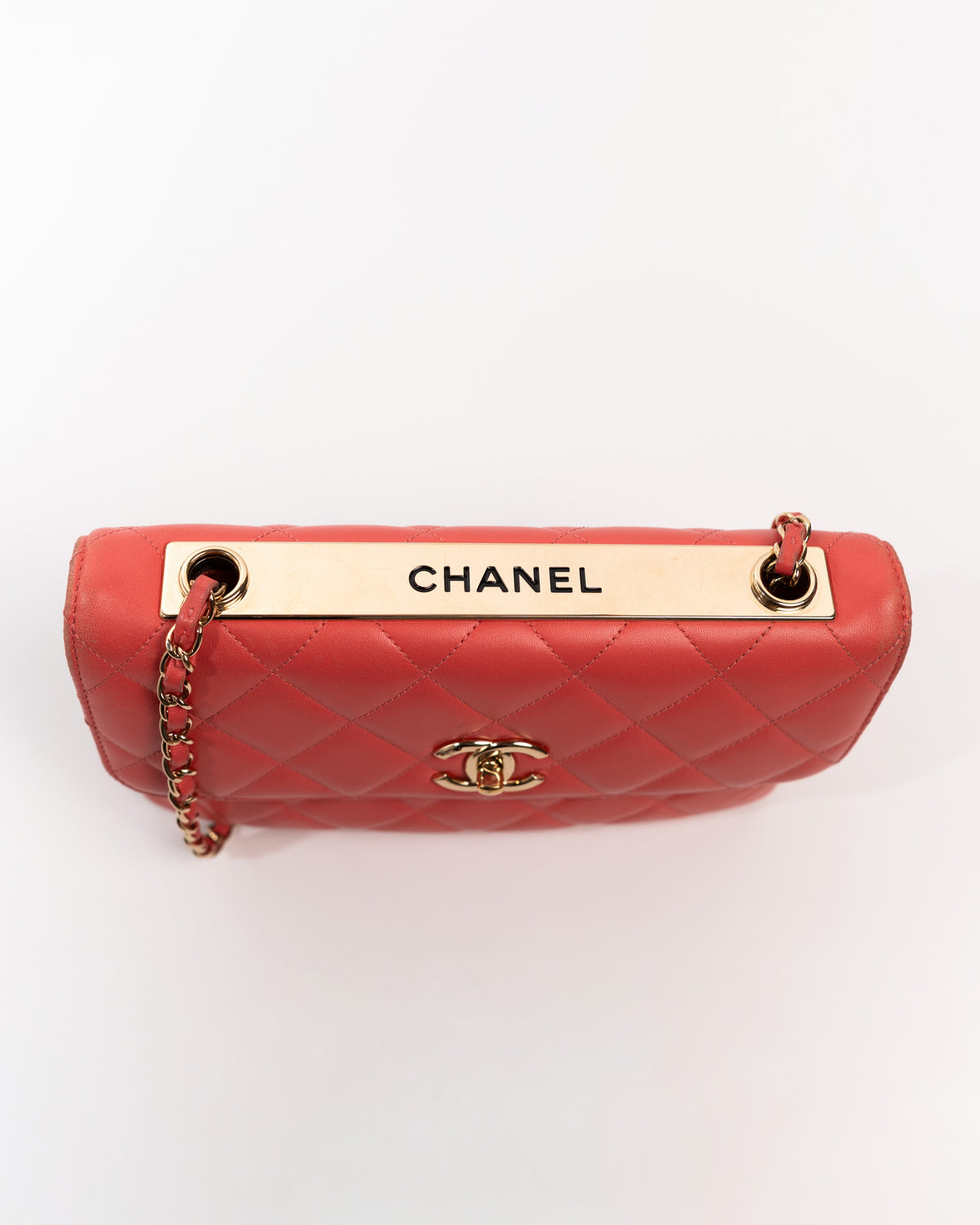 Chanel Borsa Trendy CC Pelle Trapuntata Rosso Corallo second hand luxury - Aurea Luxury Lab