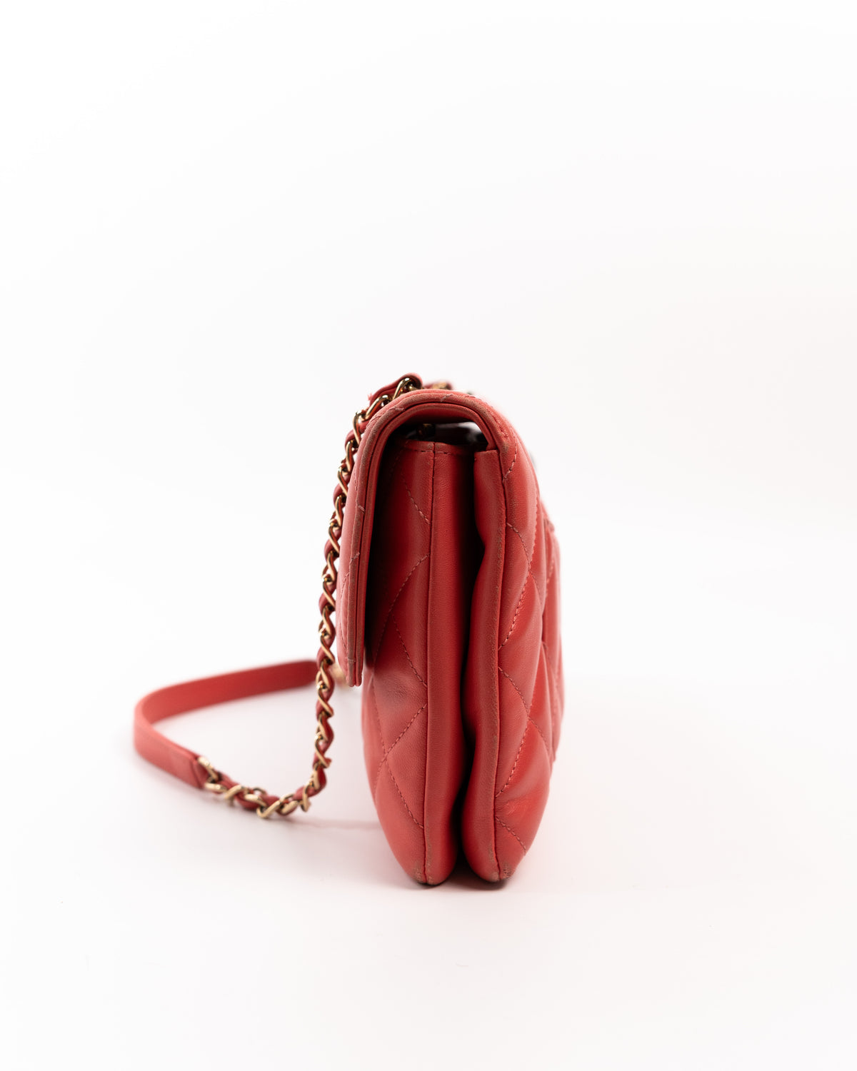 Chanel Borsa Trendy CC Pelle Trapuntata Rosso Corallo second hand luxury - Aurea Luxury Lab