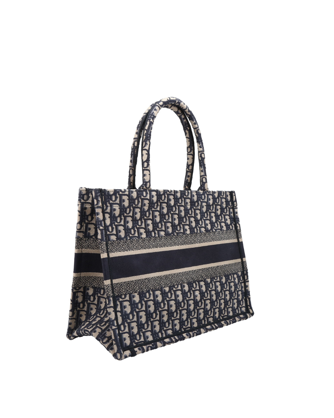 Christian Dior Borsa Book Tote Small Tela Oblique Blu usata autentica - Aurea Luxury Lab