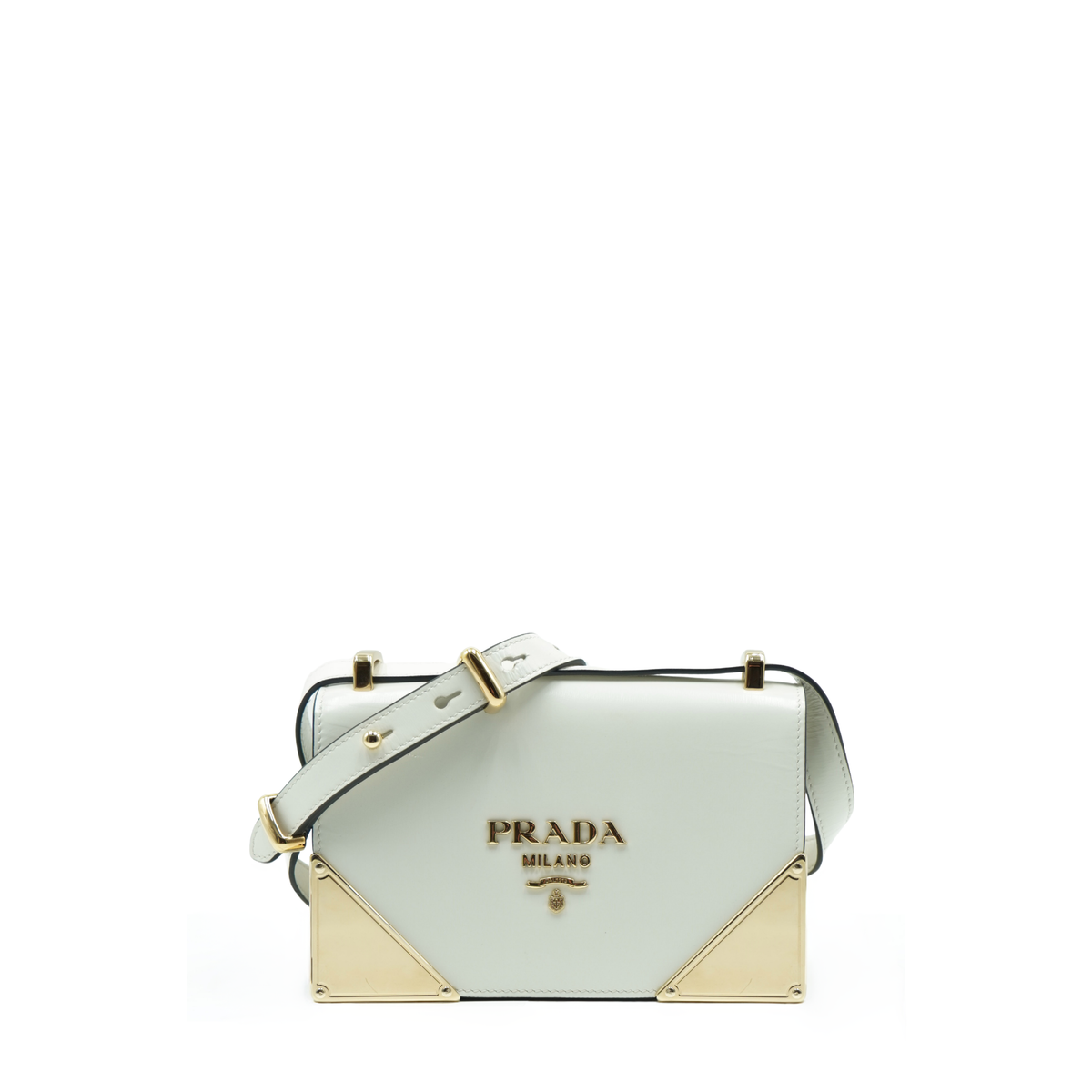 Prada White Leather Shoulder Bag - Pre-owned Authentic