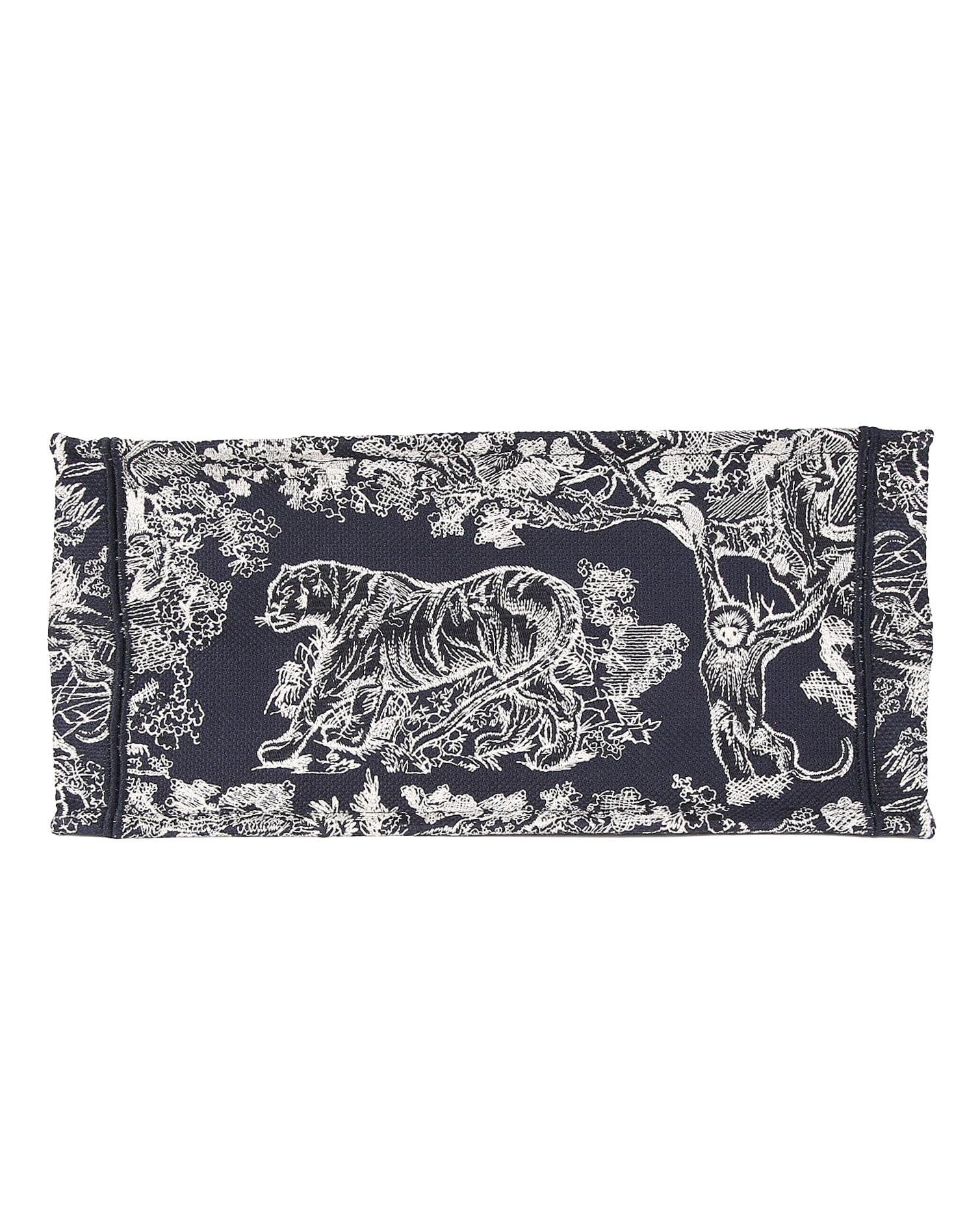 Dior Borsa Tote Book Medium  Embroidered Blue Ecru - Usato Autentico