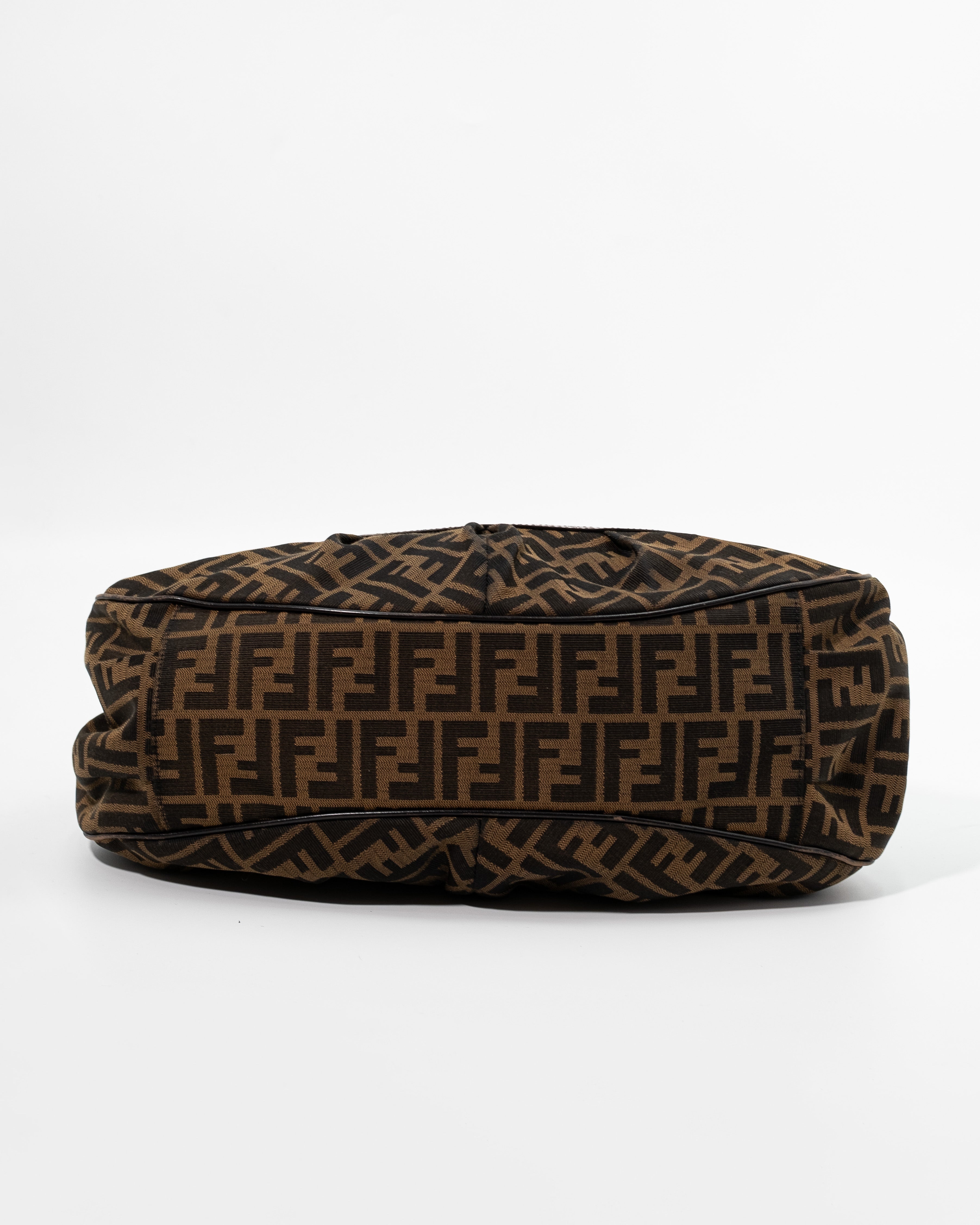Fendi Borsa Chef Tessuto Zucca Marrone second hand luxury - Aurea Luxury Lab