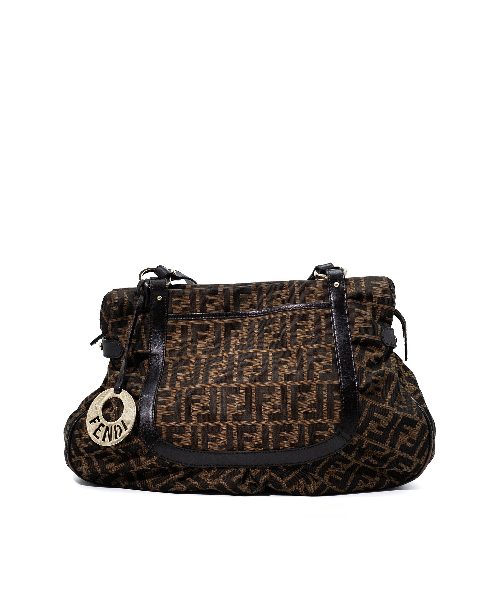 Fendi Borsa Chef Tessuto Zucca Marrone usata autentica - Aurea Luxury Lab