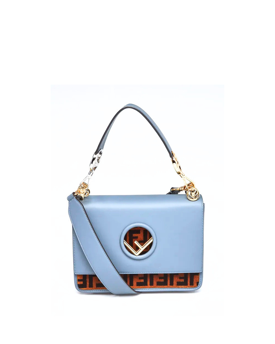 Fendi Kan I Blue Leather FF Logo Bag | Pre-owned Authentic | Aurea