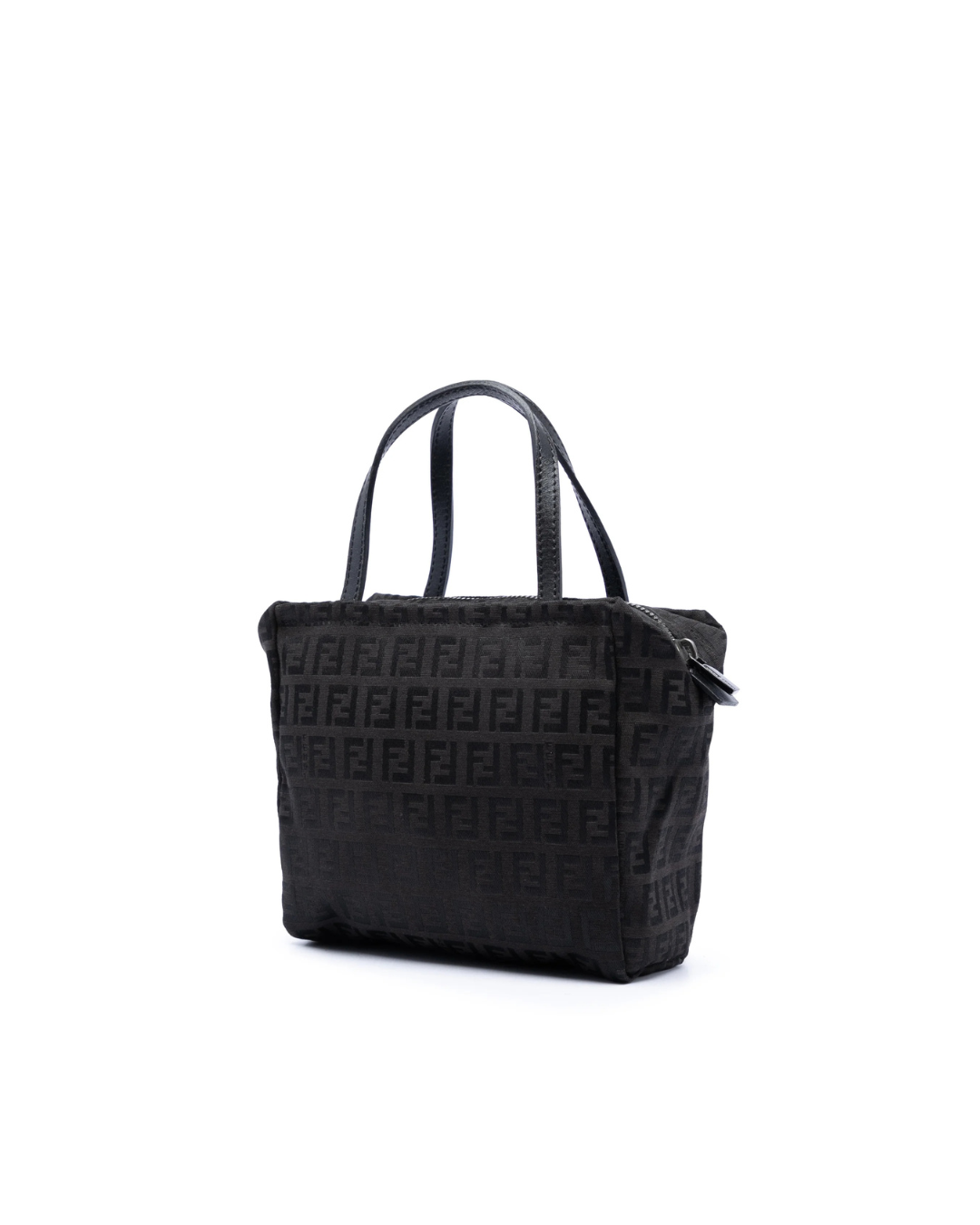 Fendi Borsa Mini Tote Zucchino Tela Nera usata autentica - Aurea Luxury Lab