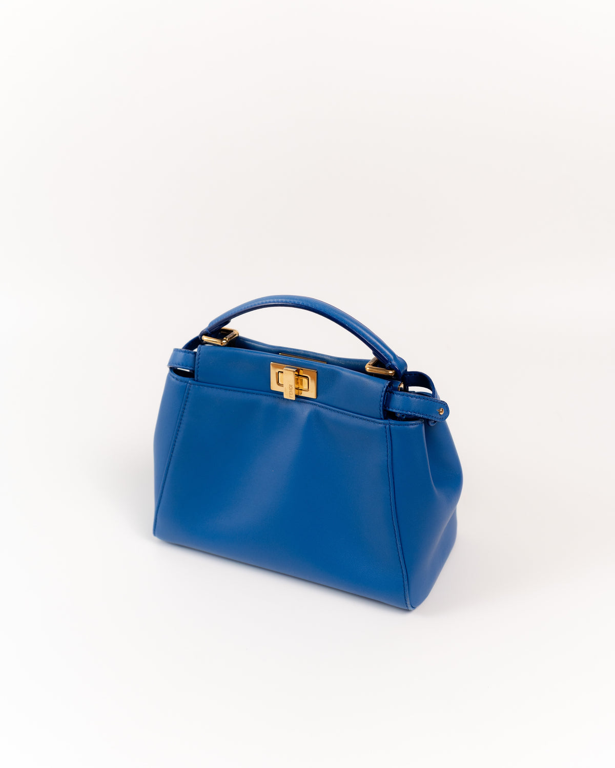 Fendi Borsa Peekaboo Mini Pelle Blu con Cover second hand luxury - Aurea Luxury Lab