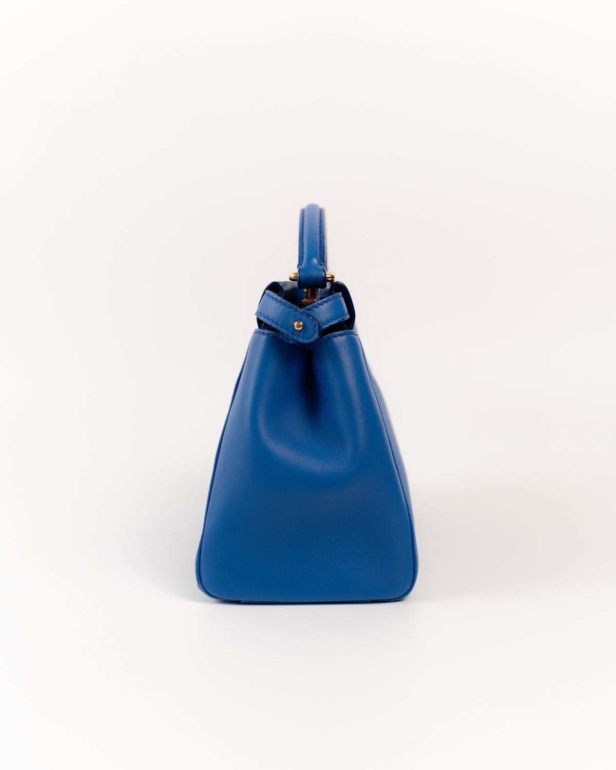 Fendi Borsa Peekaboo Mini Pelle Blu con Cover second hand luxury - Aurea Luxury Lab
