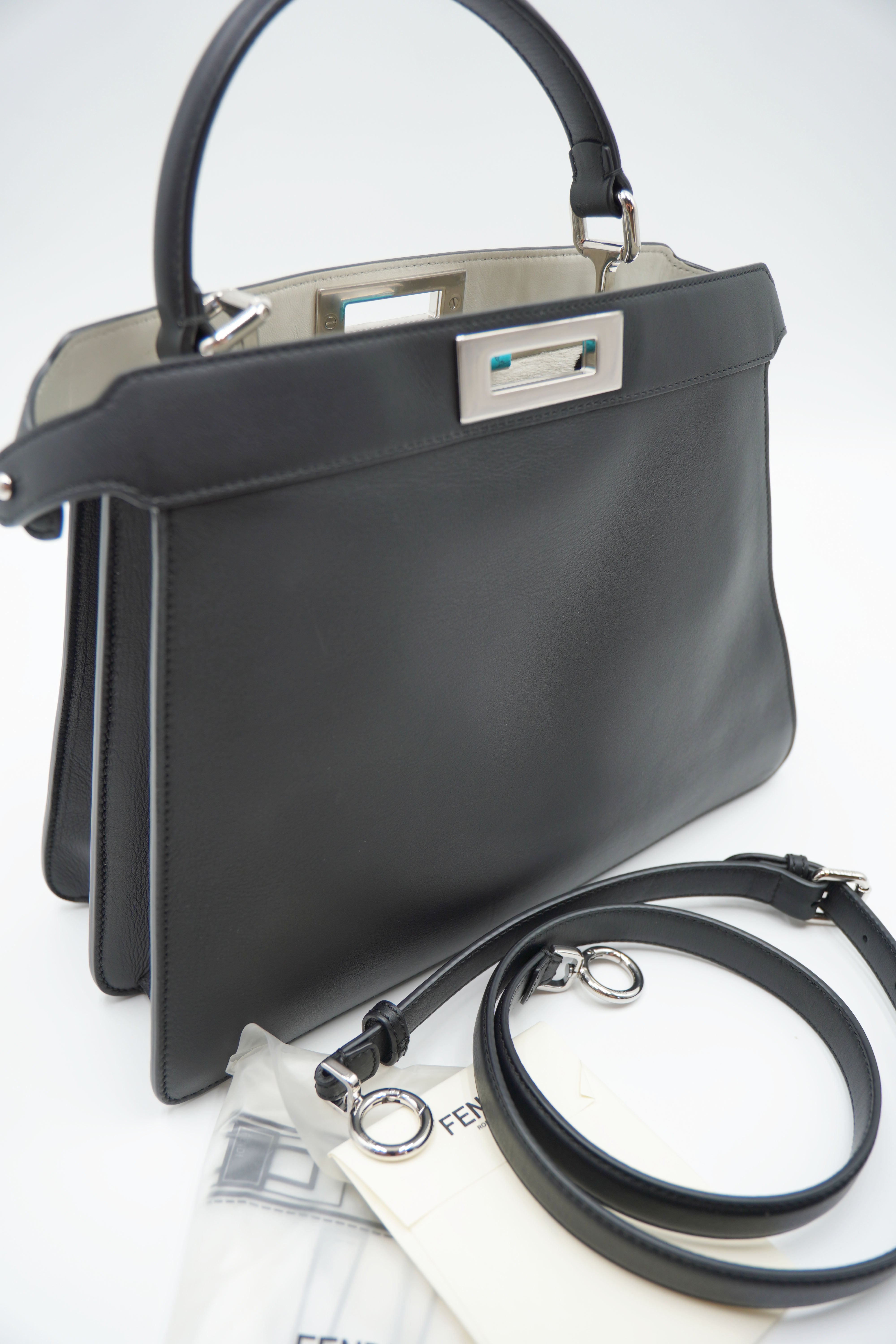 Fendi Large Black Leather Peekaboo Bag Limited Edition - Pre-owned Authentic