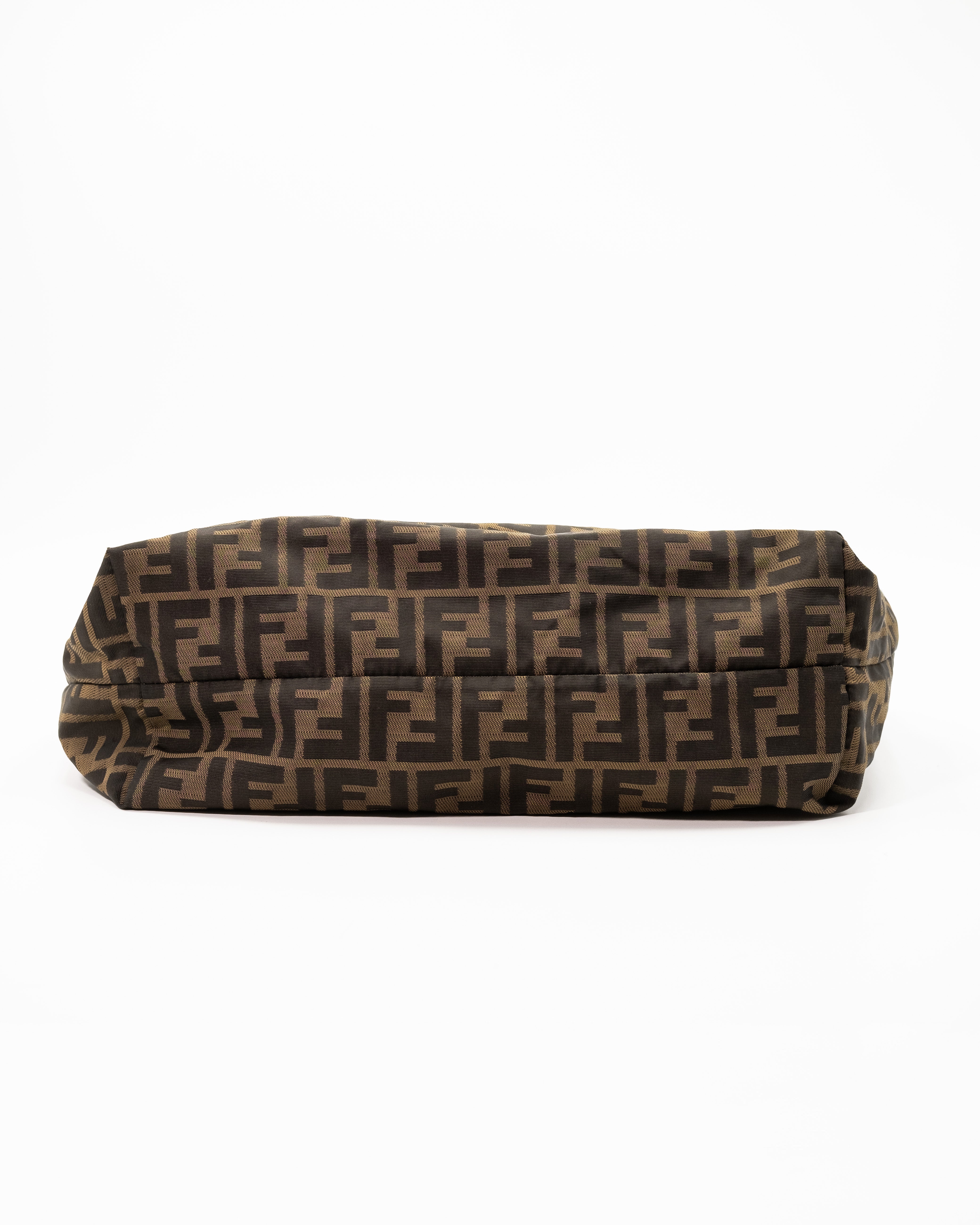 Fendi Borsa Shopper Zucca FF Tela Marrone second hand luxury - Aurea Luxury Lab