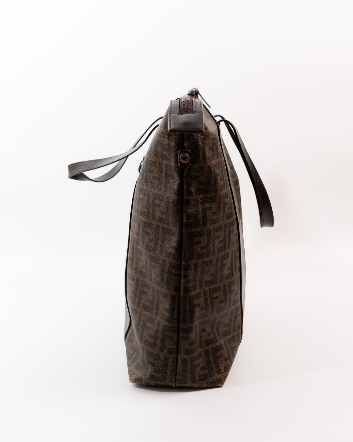 Fendi Borsa Shopper Tela Zucca Marrone e Nero usata autentica - Aurea Luxury Lab