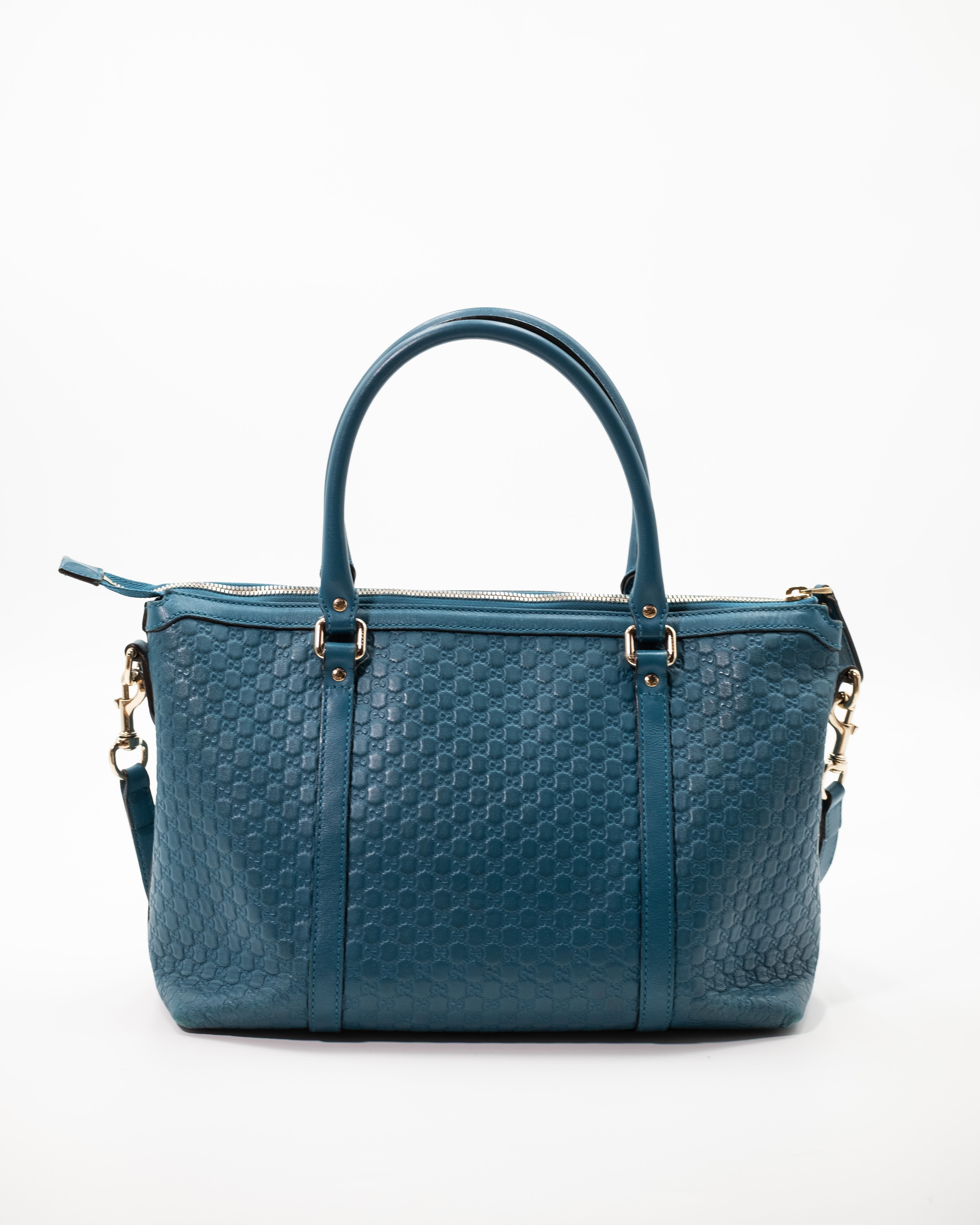 Gucci Borsa Bauletto Joy Pelle Microguccissima Celeste preloved luxury certificata - Aurea Luxury Lab