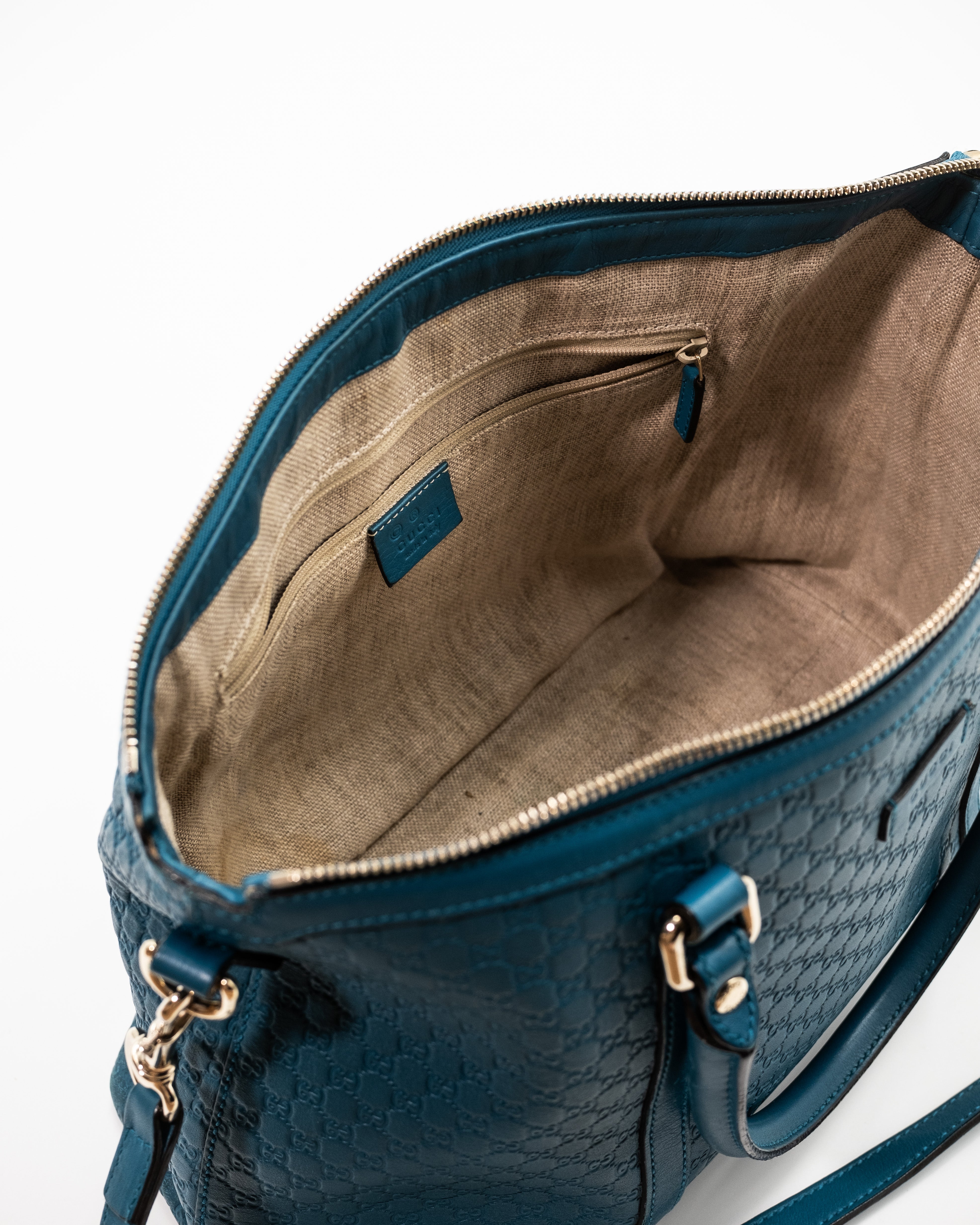 Gucci Borsa Bauletto Joy Pelle Microguccissima Celeste second hand luxury - Aurea Luxury Lab
