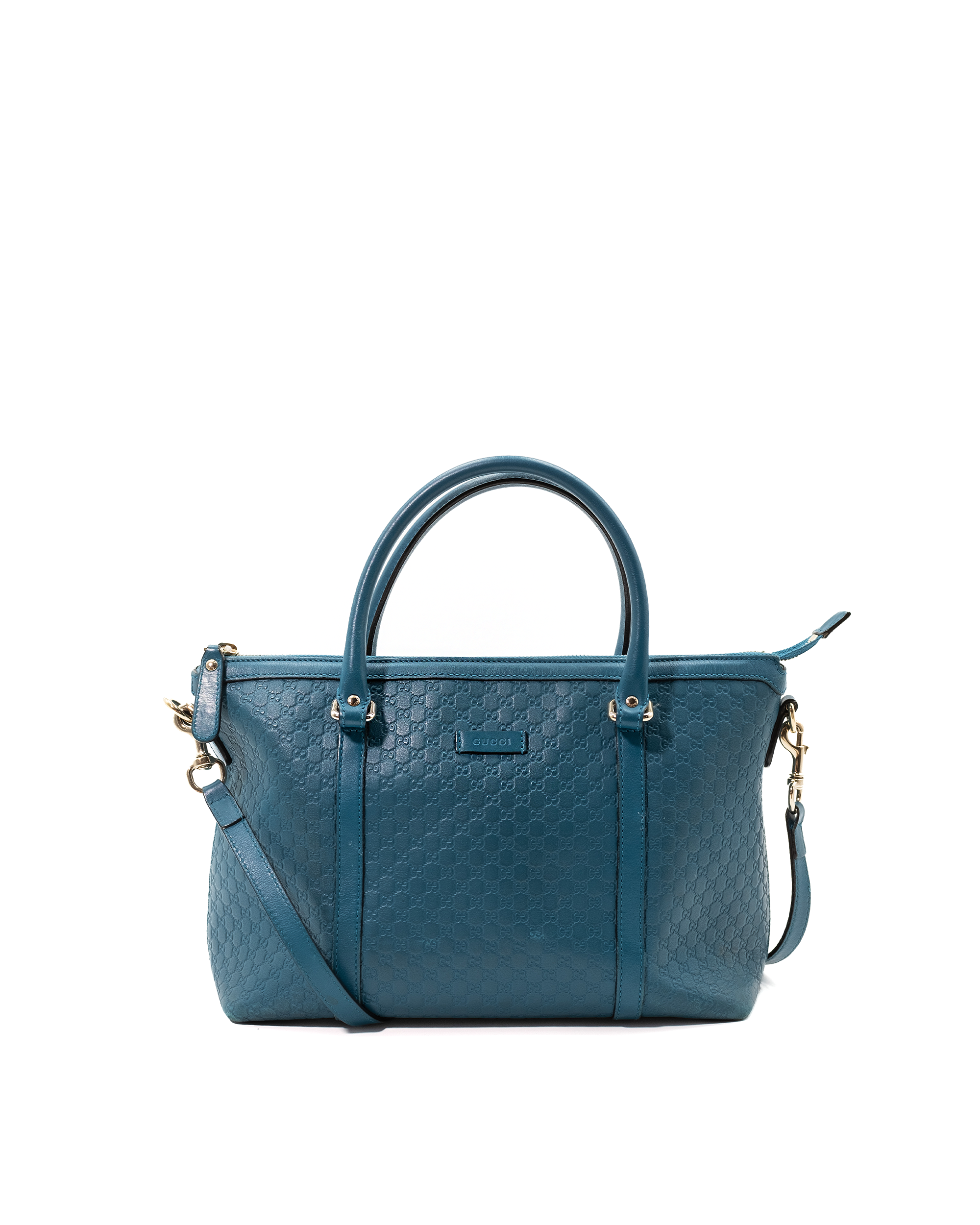 Gucci Borsa Bauletto Joy Pelle Microguccissima Celeste usata autentica - Aurea Luxury Lab