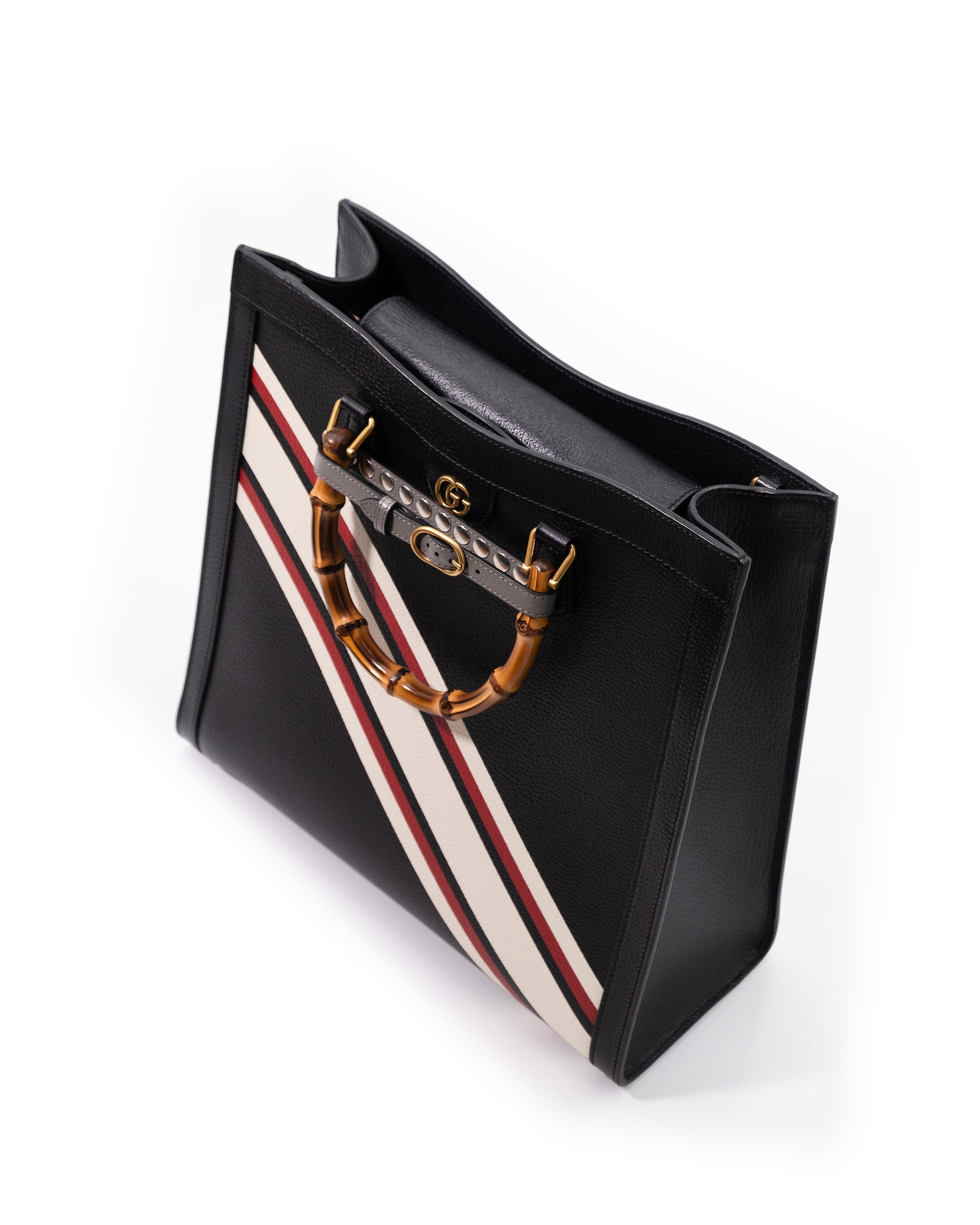 Gucci Borsa Tote Diana Bamboo Large Pelle Nera Edizione Limitata preloved certificata autentica - Aurea Luxury Lab