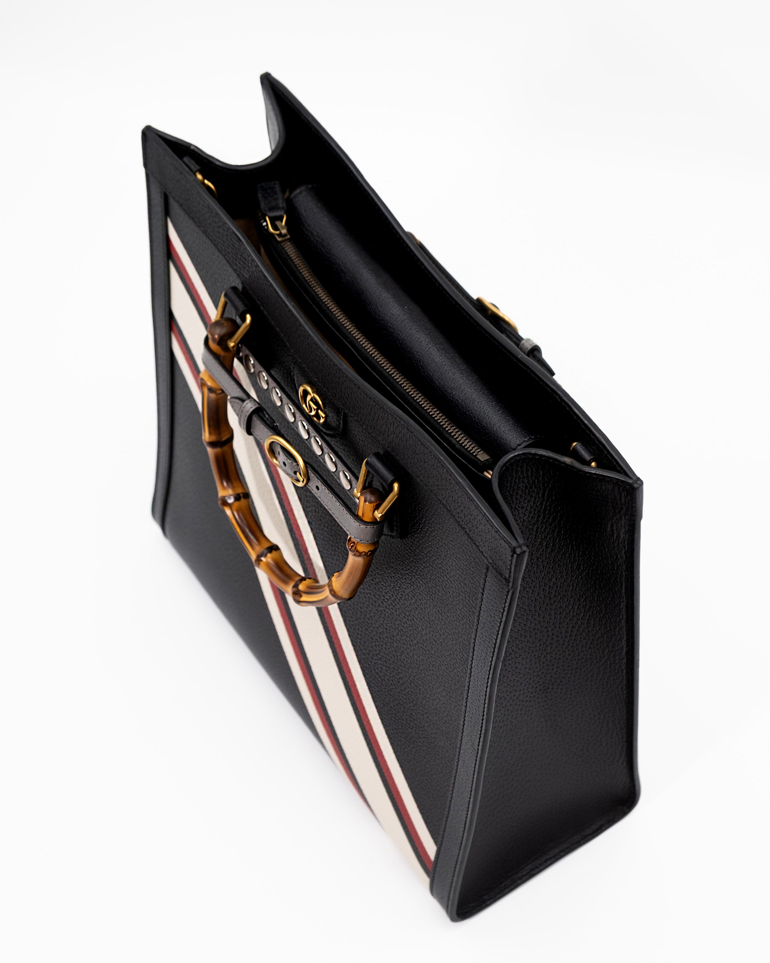 Gucci Borsa Tote Diana Bamboo Large Pelle Nera Edizione Limitata preloved luxury certificata - Aurea Luxury Lab