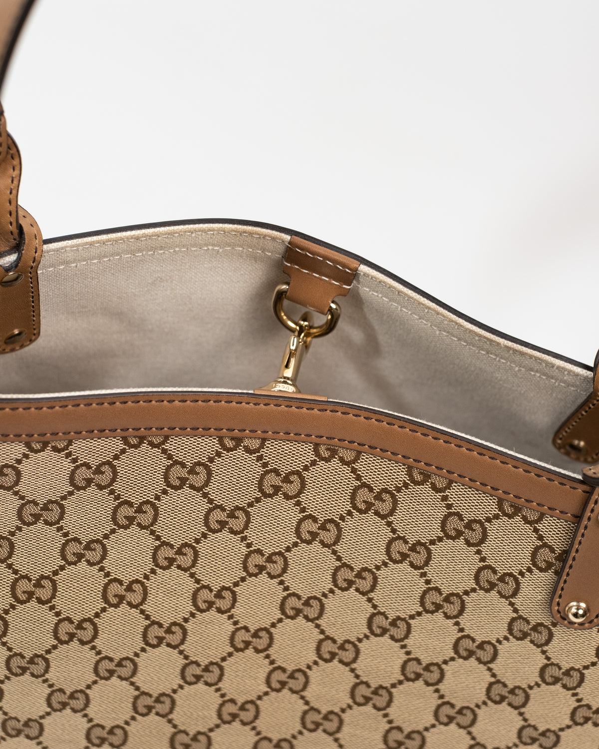 Gucci Borsa Tote Craft Tela GG Beige e Marrone usata autentica - Aurea Luxury Lab