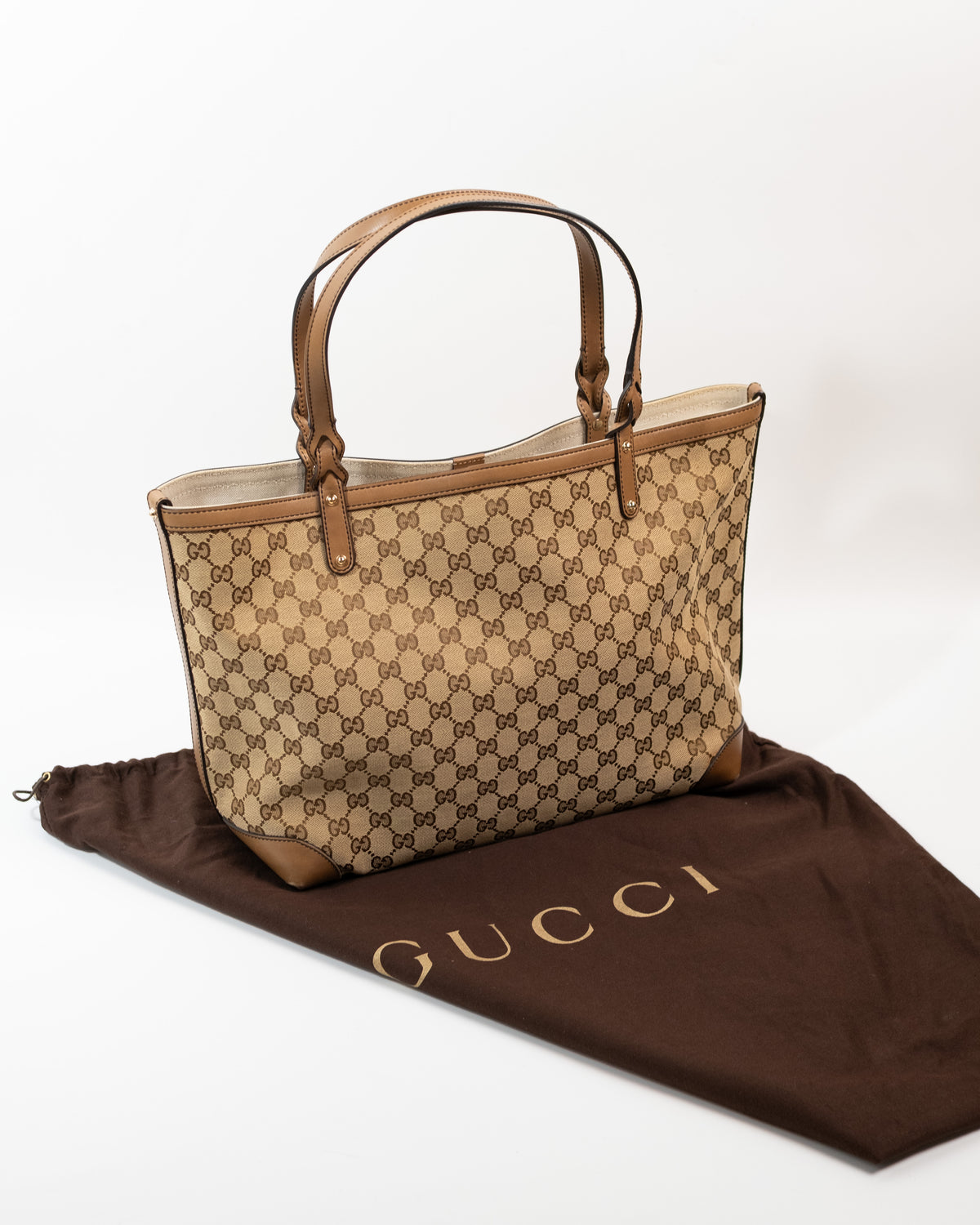 Gucci Borsa Tote Craft Tela GG Beige e Marrone pre-owned certificata - Aurea Luxury Lab