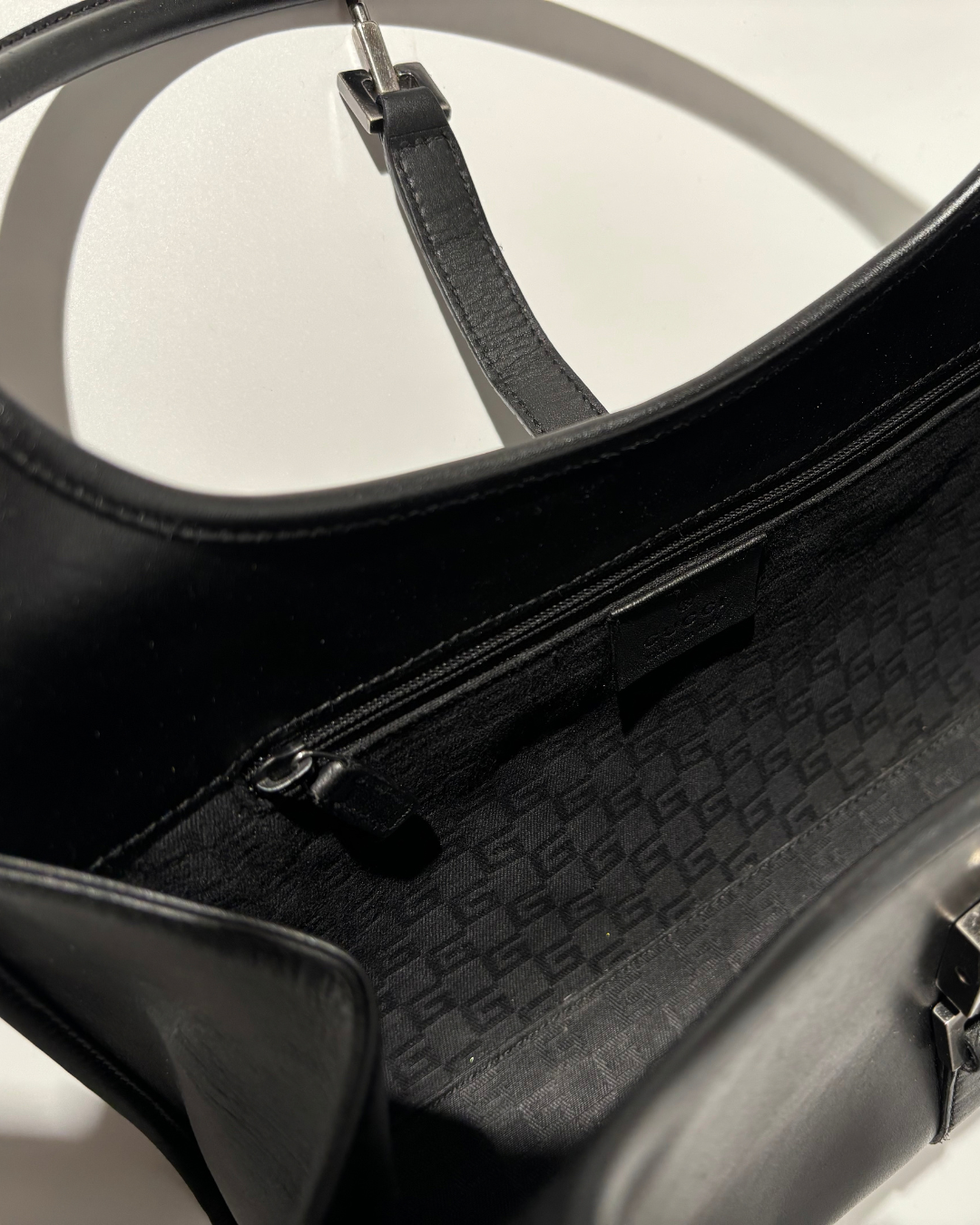 Gucci Borsa Jackie Vintage Pelle Nera luxury resale autentica - Aurea Luxury Lab