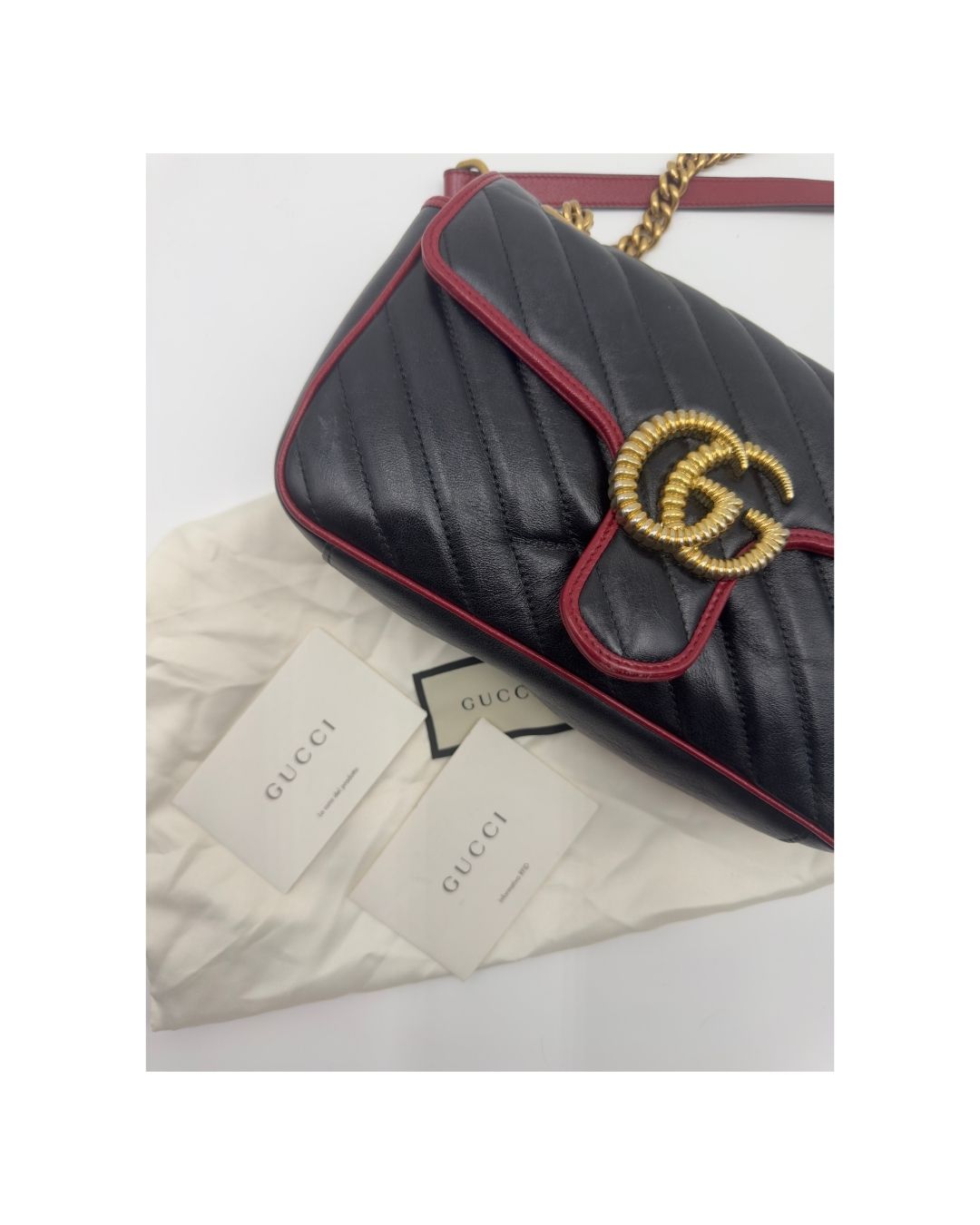Gucci Borsa GG Marmont Pelle Matelassé Nera pre-owned certificata - Aurea Luxury Lab