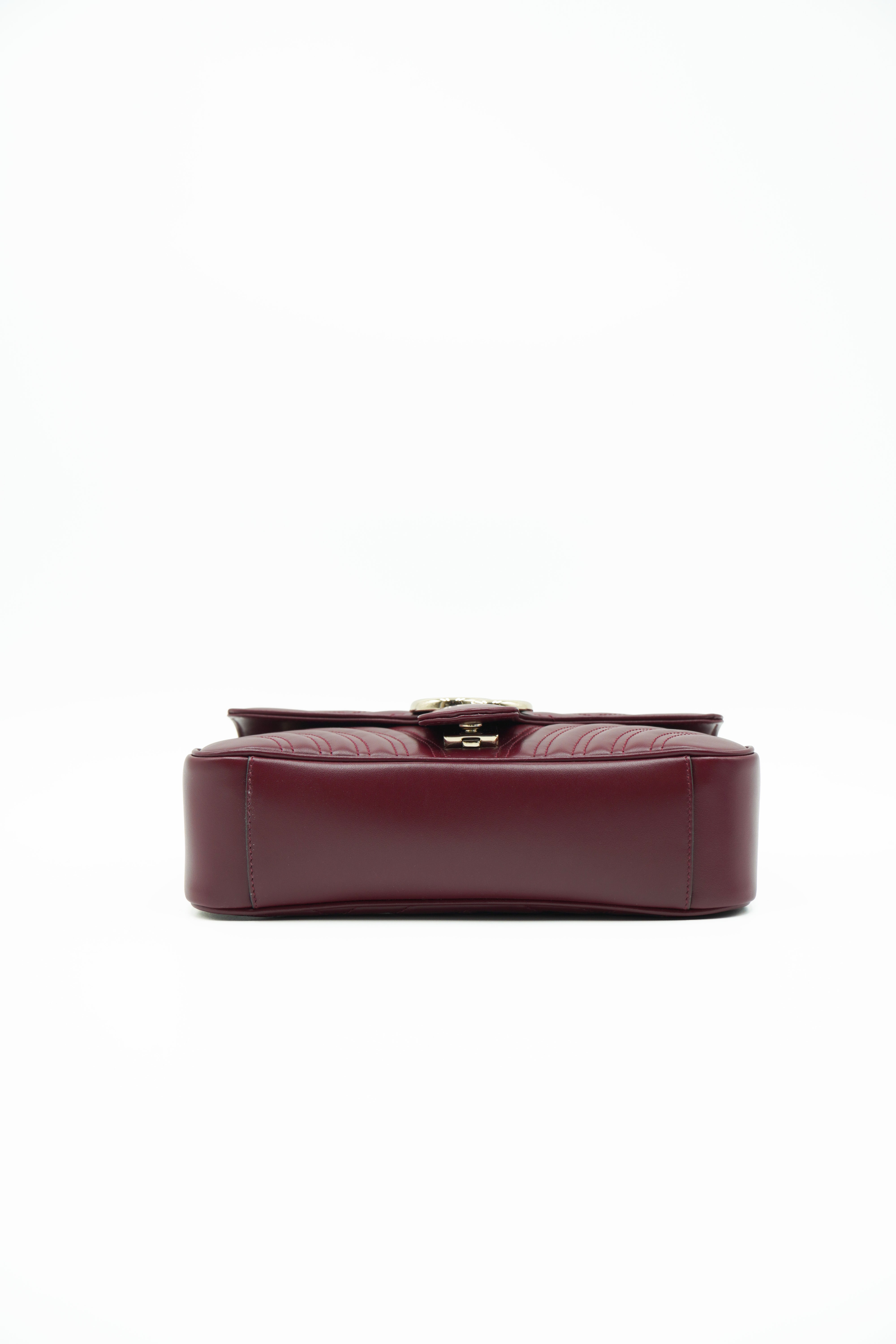 Gucci Marmont Medium Burgundy Leather Bag - Authentic Used