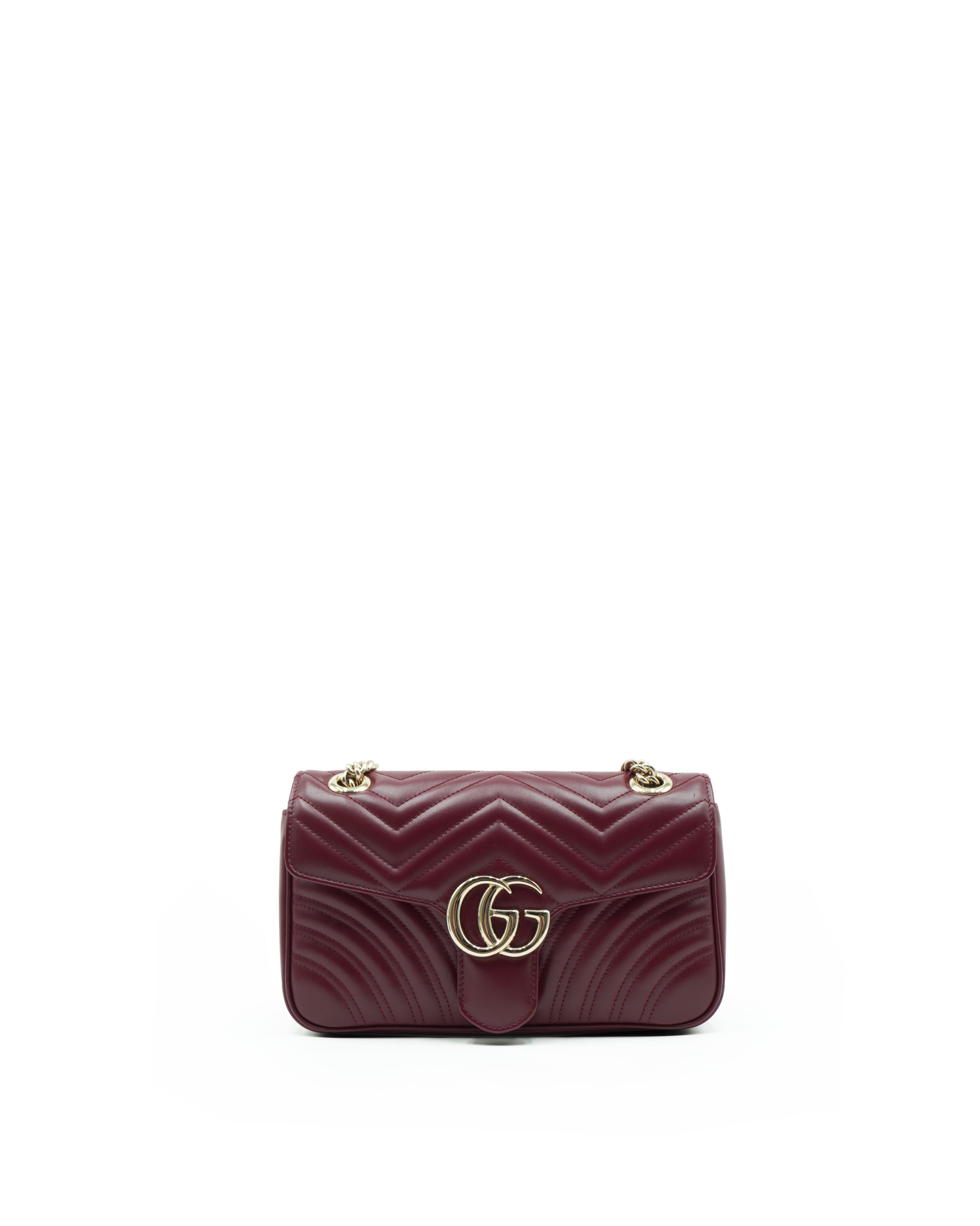 Gucci Borsa Marmont Media Pelle Burgundi - Usato Autentico