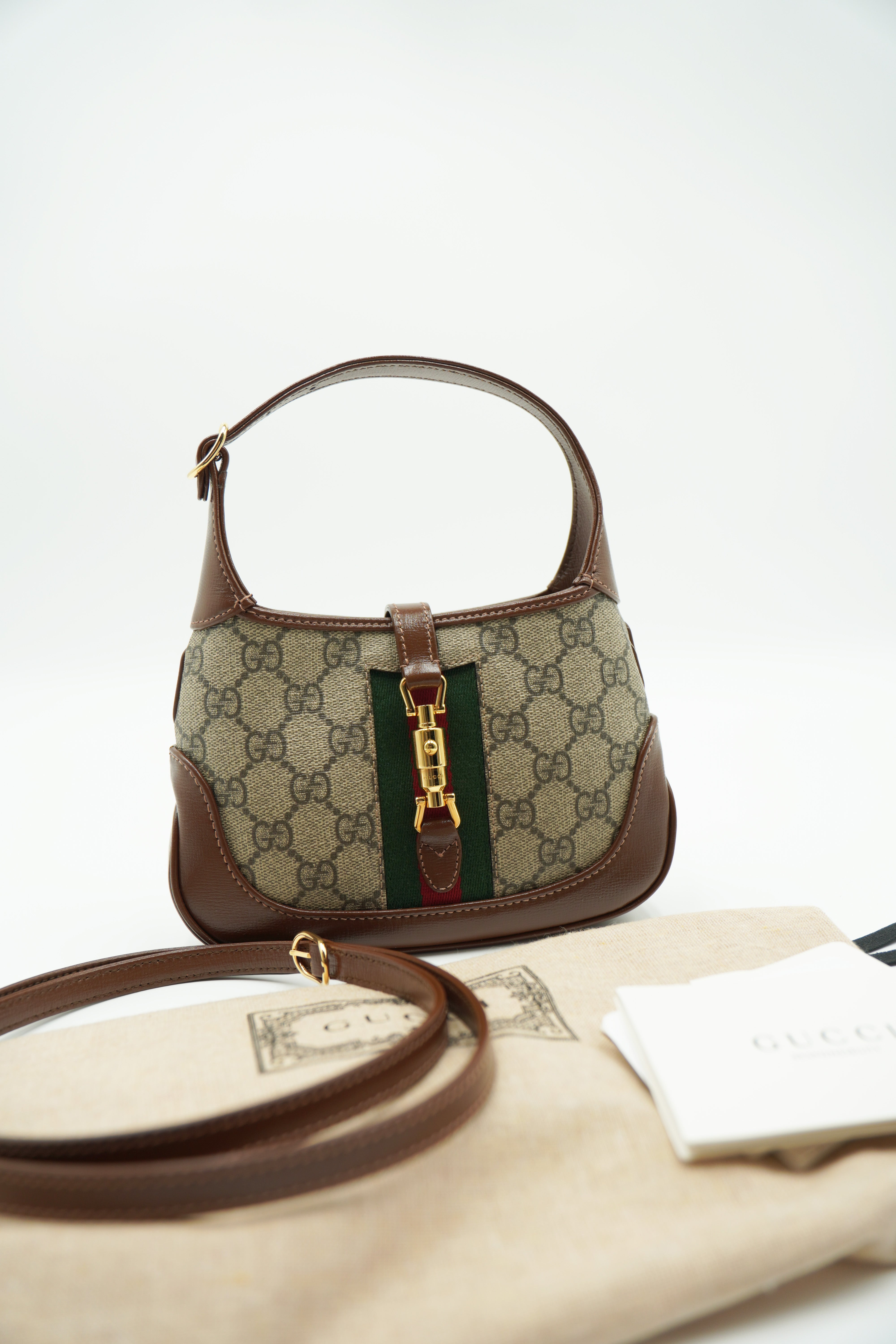 Gucci Borsa Mini Jackie Passepartout GG Marrone pre-owned autentica - Aurea Luxury Lab