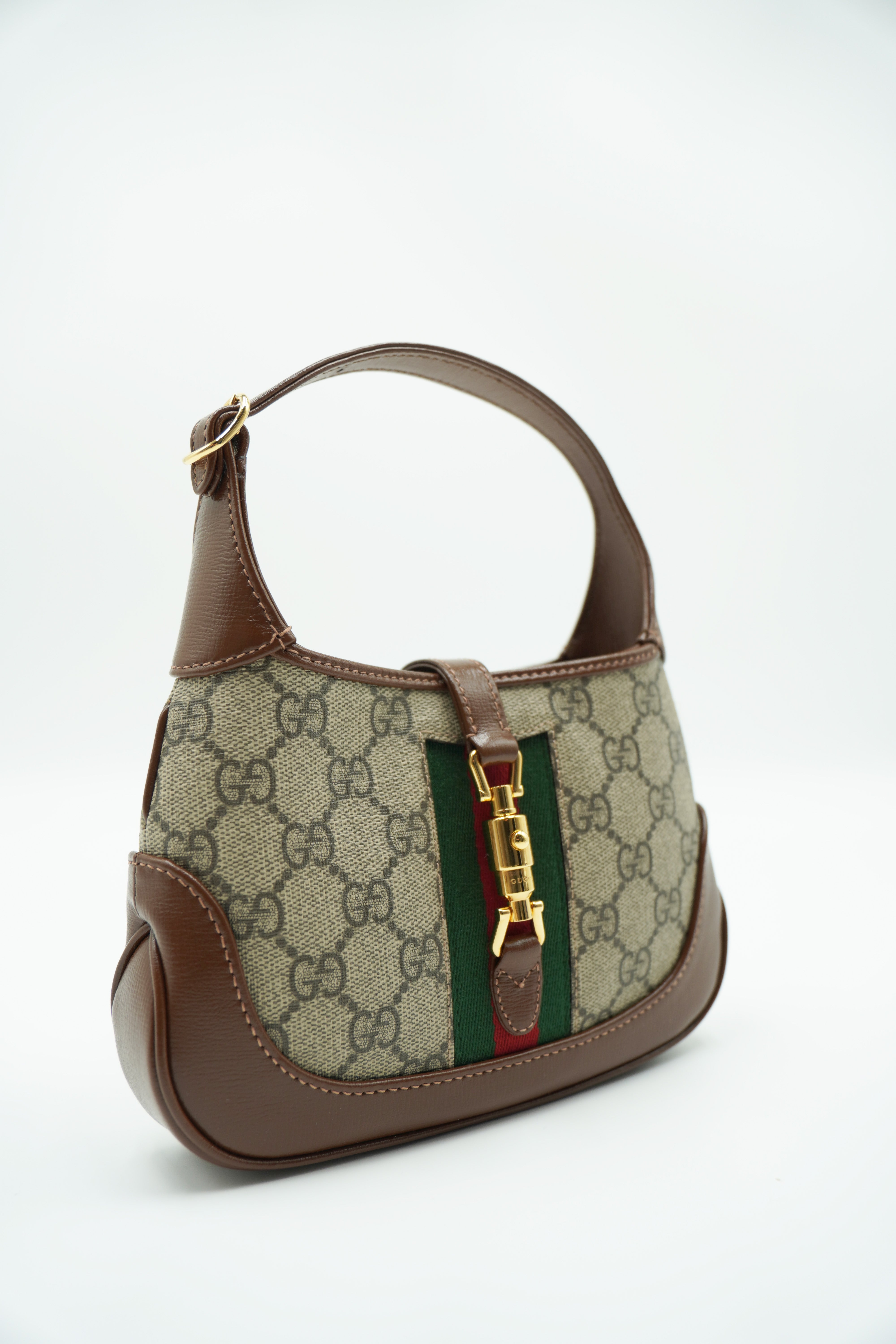Gucci Borsa Mini Jackie Passepartout GG Marrone second hand certificata Entrupy - Aurea Luxury Lab