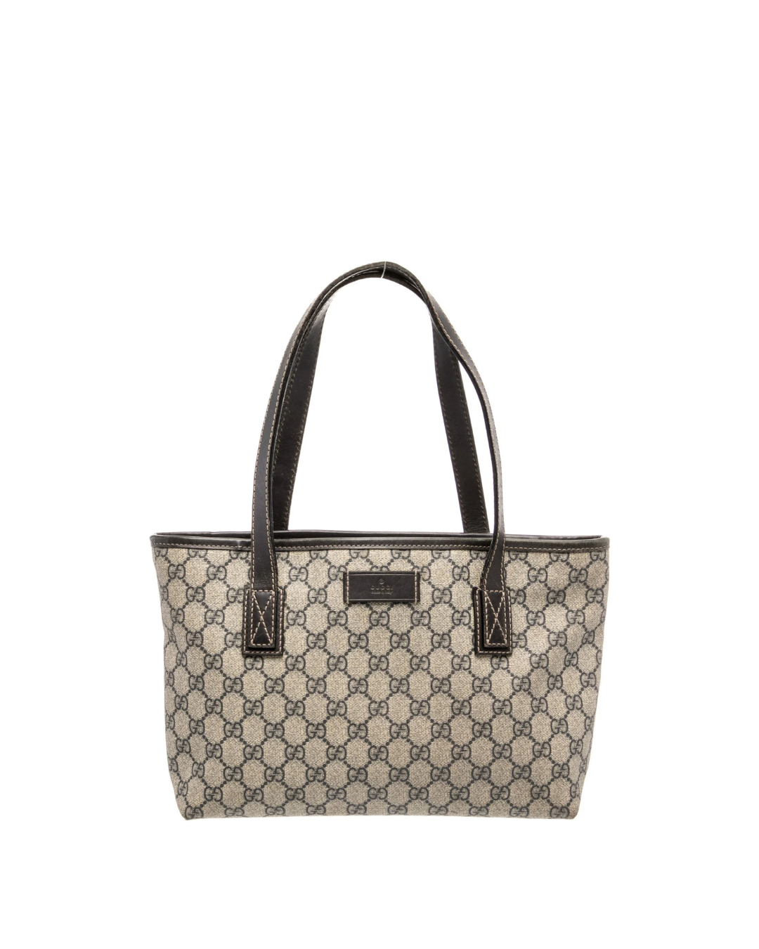 Gucci Borsa Shopper Canvas GG Supreme e Pelle Marrone usata autentica - Aurea Luxury Lab