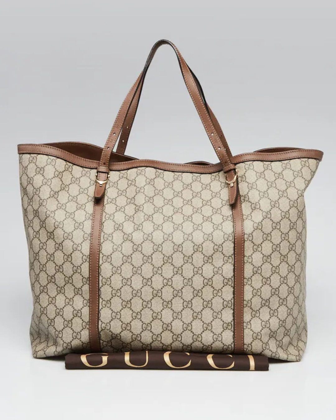 Gucci Borsa Shopper Tela GG Supreme Beige e Marrone second hand luxury - Aurea Luxury Lab