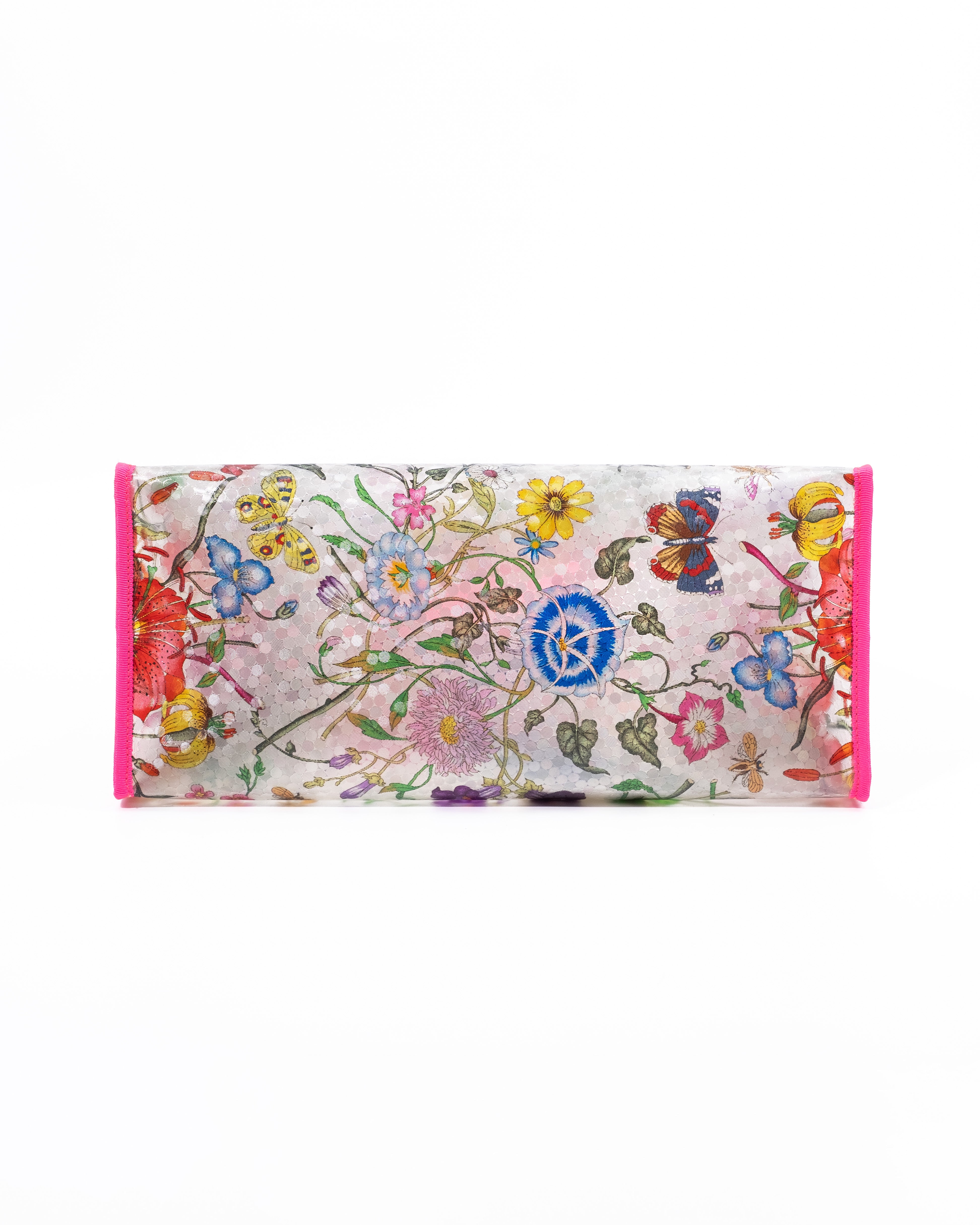 Gucci Borsa Tote Flora Vinile e Pelle Rosa preloved luxury certificata - Aurea Luxury Lab