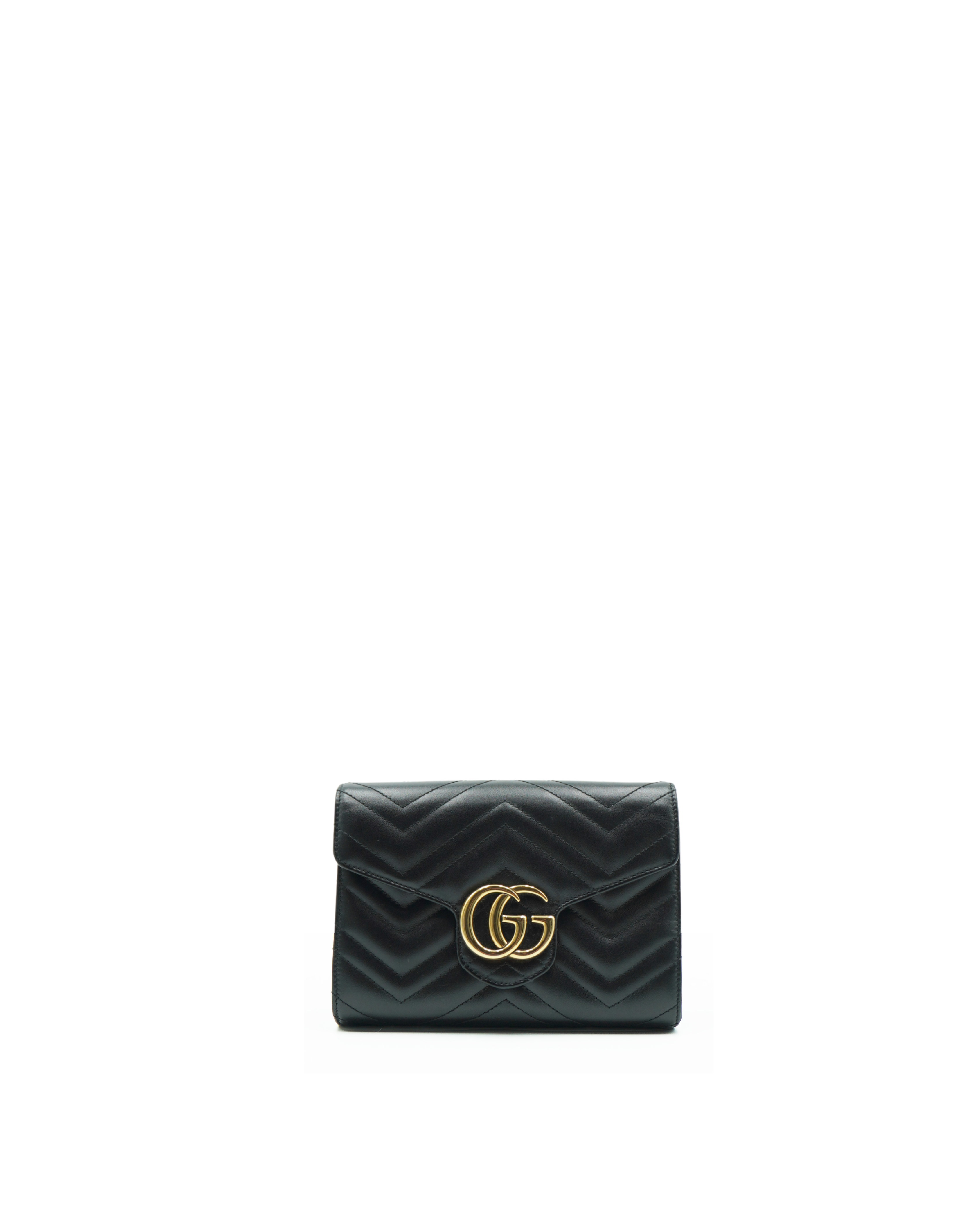 Gucci Borsa Marmont Maxi Wallet On Chain Pelle Nero - Usato Autentico